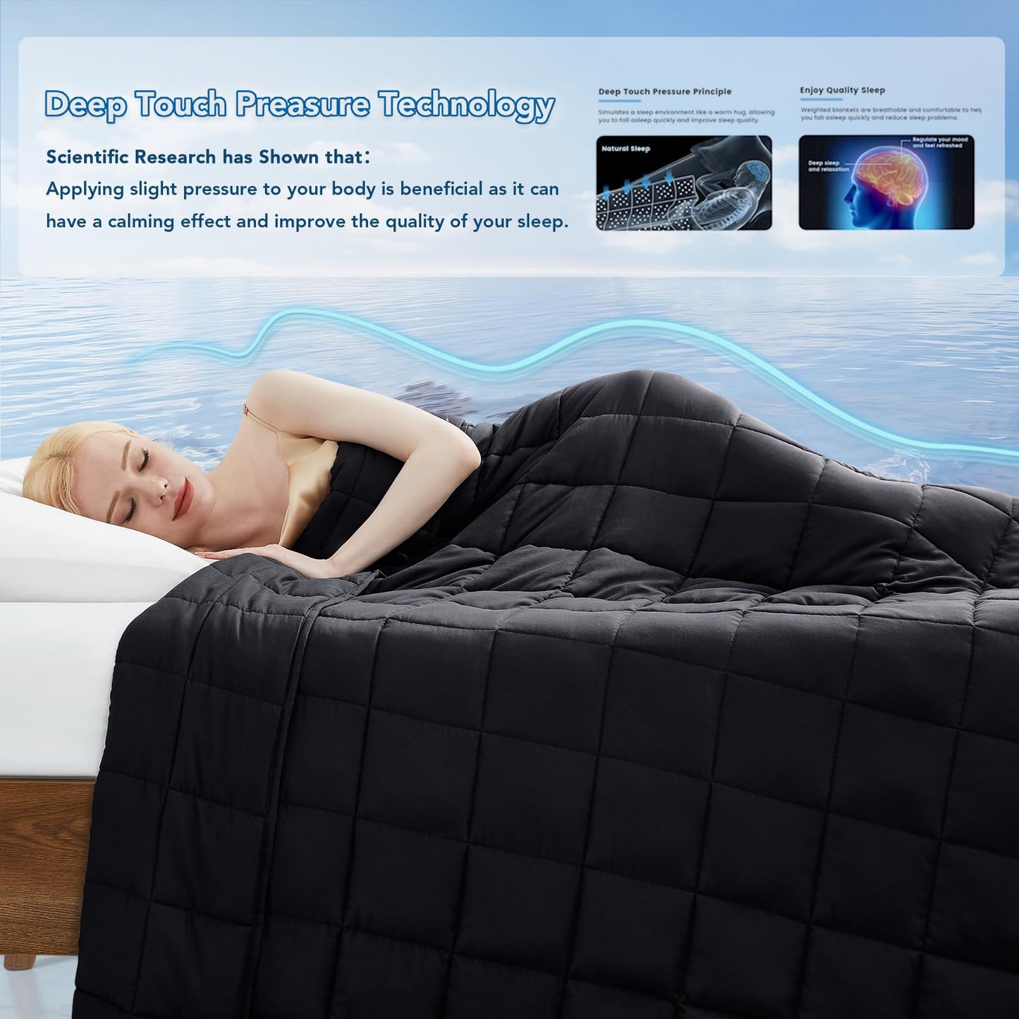 Topcee Weighted Blanket for Adults (20 lbs, 60" x 80") Queen Size Soft Cooling Heavy Blanket Sleeping, Apply to 190-210 lbs Body, Thick Breathable Blanket with Glass Bead, Easy Care