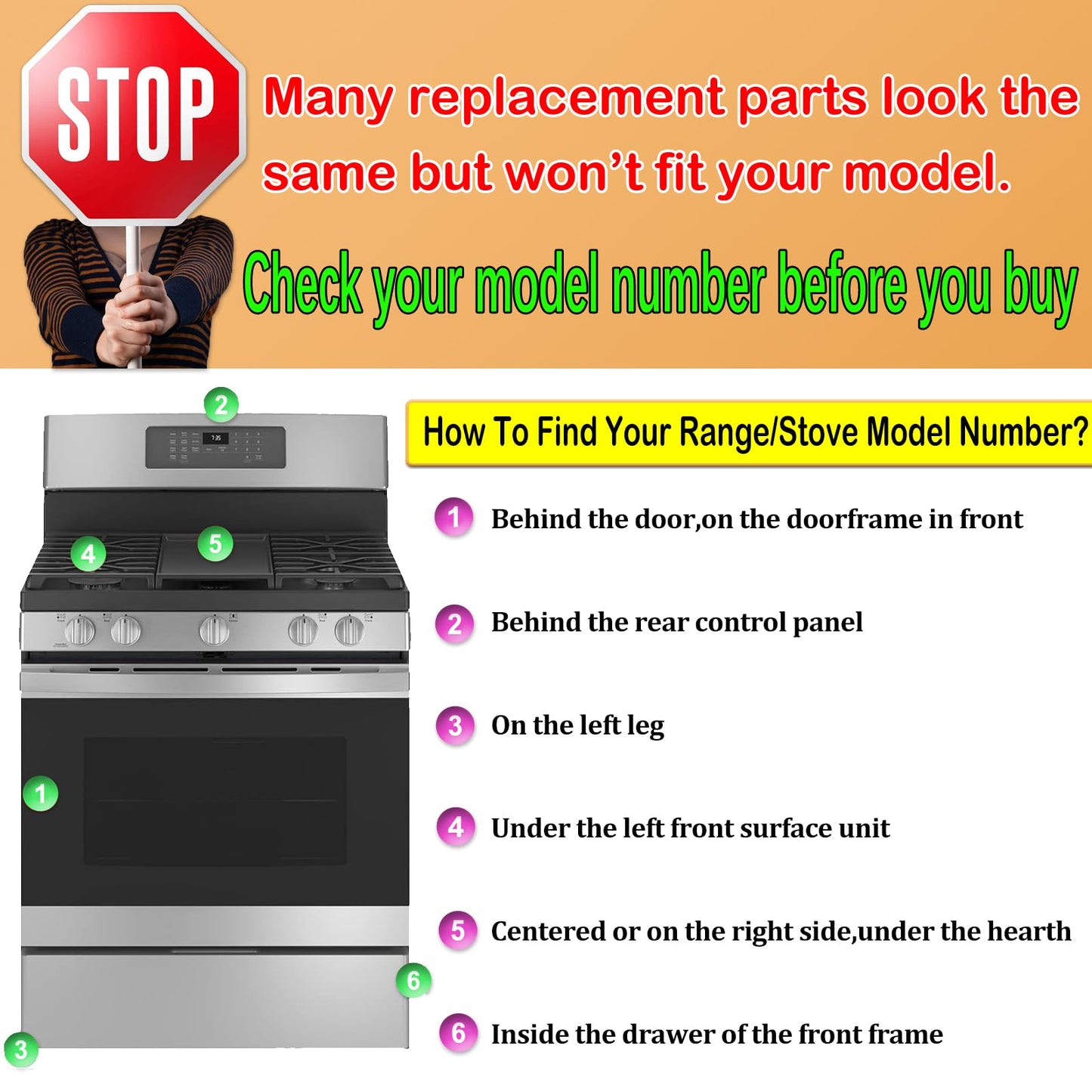 Upgraded Metal WB03X24818 Gas Range Knobs Replacements, Compatible with GE Surface Burner Control Knobs,Compatible Machines :JGB660EEJ1ES,JGB660SEJ1SS,JGB700SEJ1SS,JGB720SEJ1SS,etc