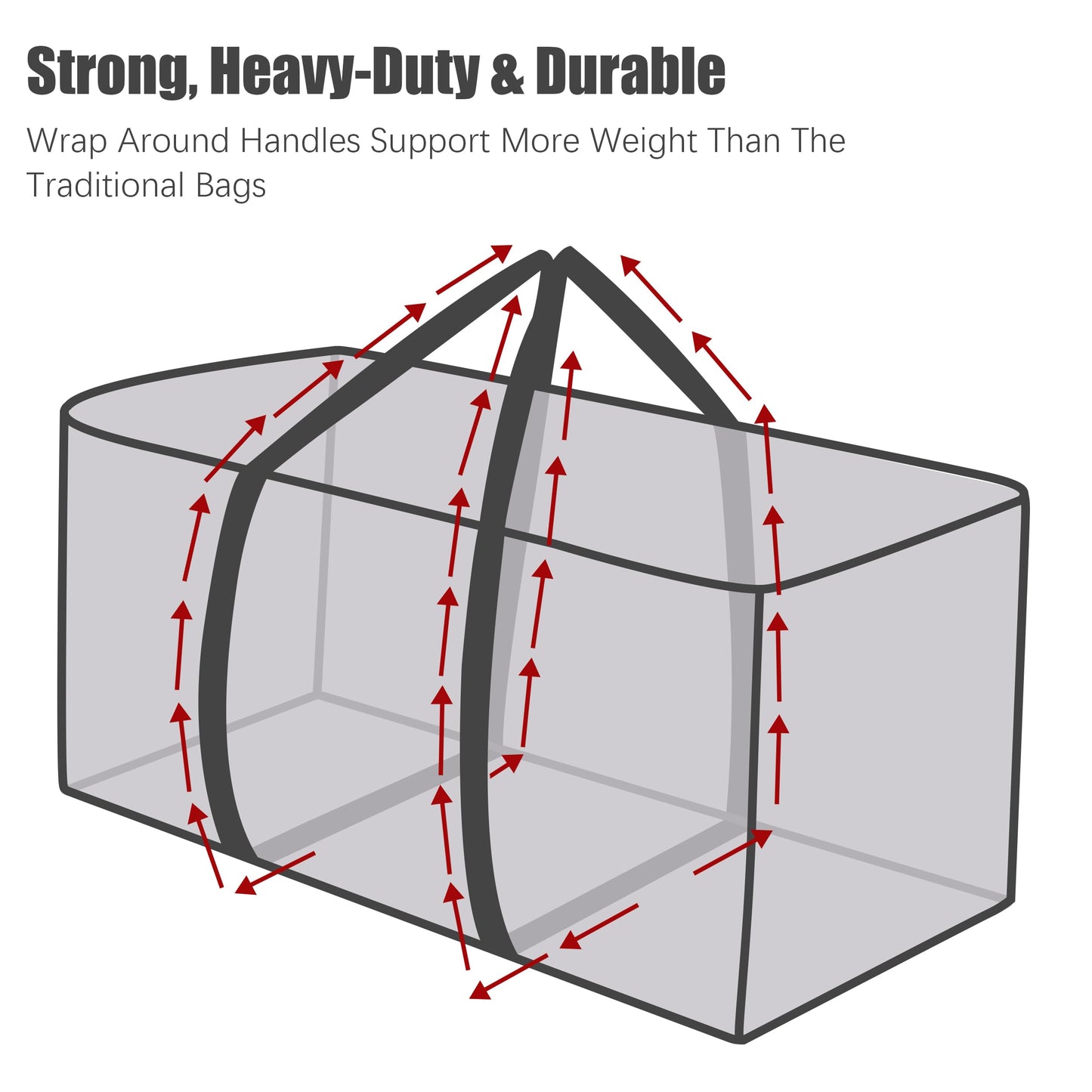 Extra Large Moving Bags with Zippers & Carrying Handles, Heavy-Duty Storage Tote for Space Saving Moving Storage, Fold Flat, Alternative to Box and Bin - 8 Pack, 40 Gal, Silver