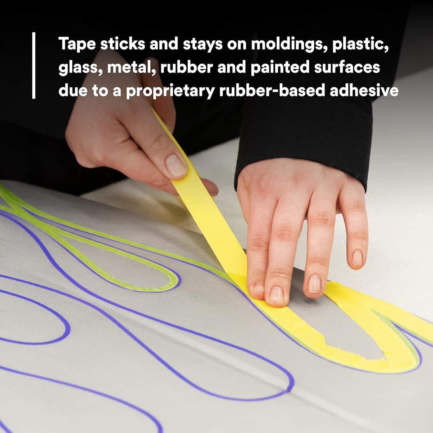3M Automotive Refinish Masking Tape, 36 mm x 55 m, High-Temperature Resistant – 4-Pack for Clean Paint Lines