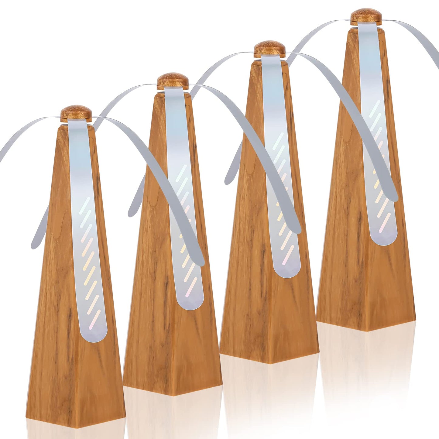 Yoiemivy Portable Fly Fans for Tables to Keep Your Food/Meal Clean for Outdoor, Indoor, Picnic, Dinner and Classroom, Wood Grain, 4 Pack