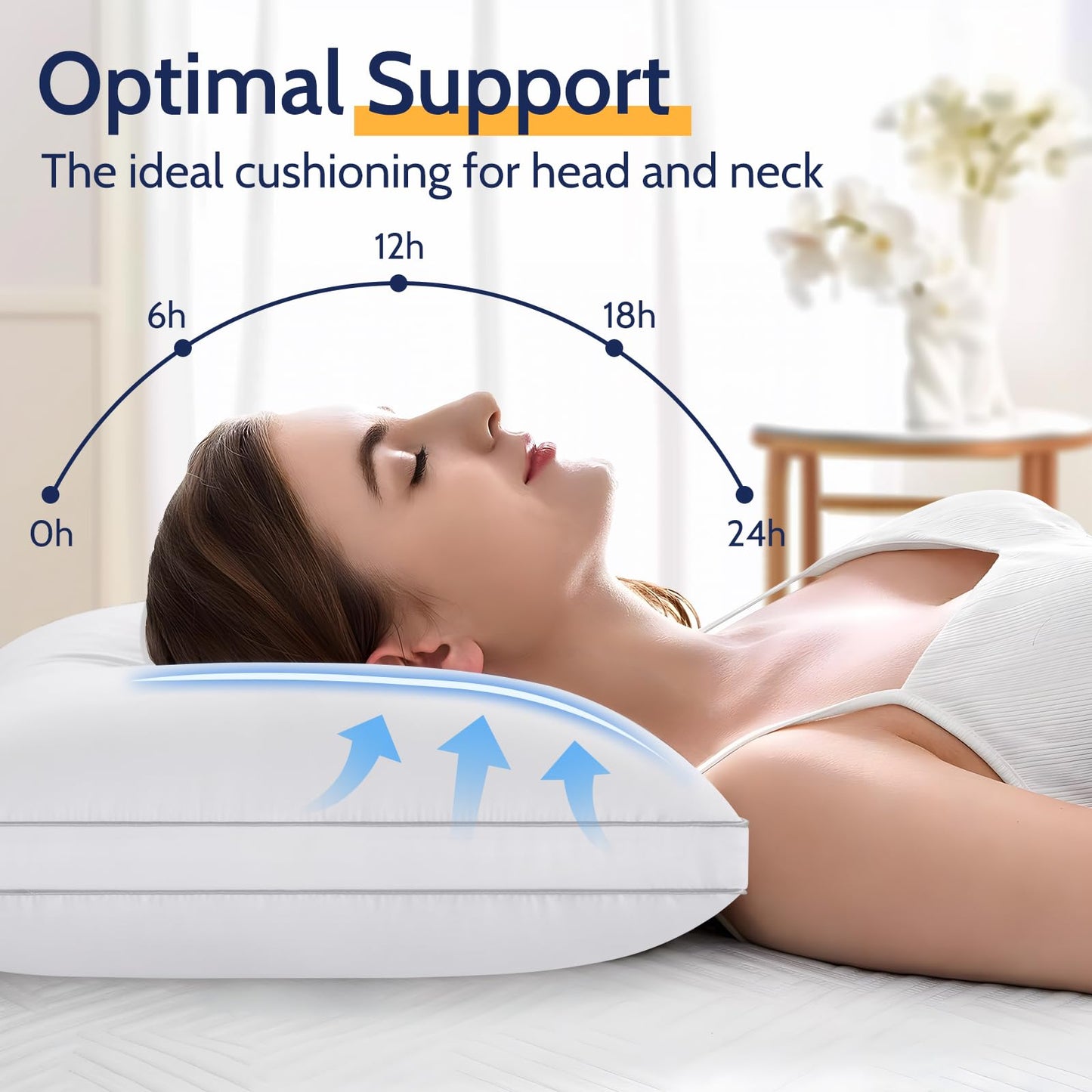 ROUMEA Pillows King Size Set of 2, Gusseted Bed Pillows for Sleeping 2 Pack, Luxury Hotel Quality, Supportive King Pillow with Soft Down Alternative for Back Stomach Side Sleepers,Machine Washable