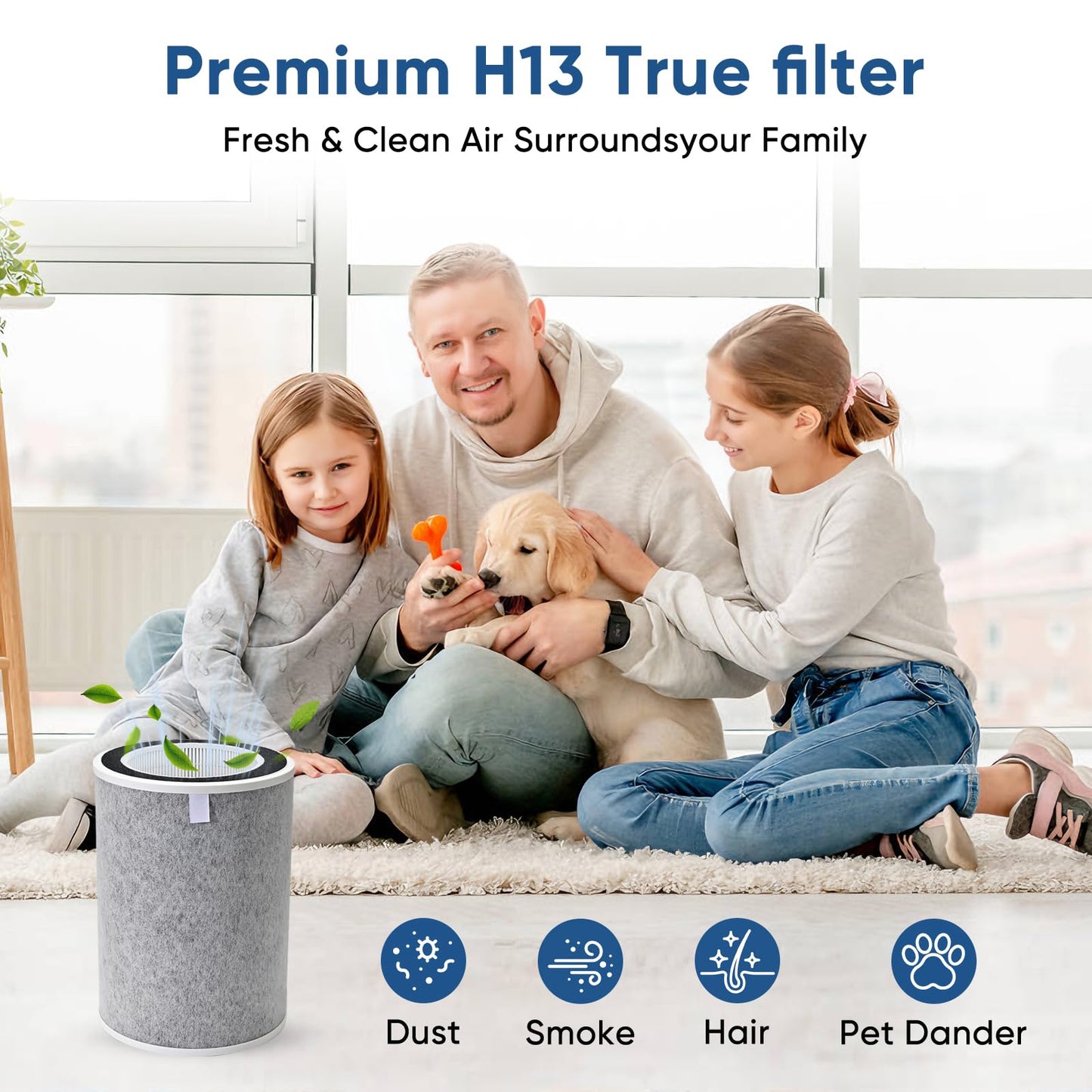 2 Pack HP201 Replacement Filter For Shark Air Purifier MAX HP202, HP201, HP232, UA205, AP1000, HP300 301 302 Series HC500 501 Series, Part Numbers HE2FKPRO, HE2FKBASMB, HE2FKBAS, HE2FKPET