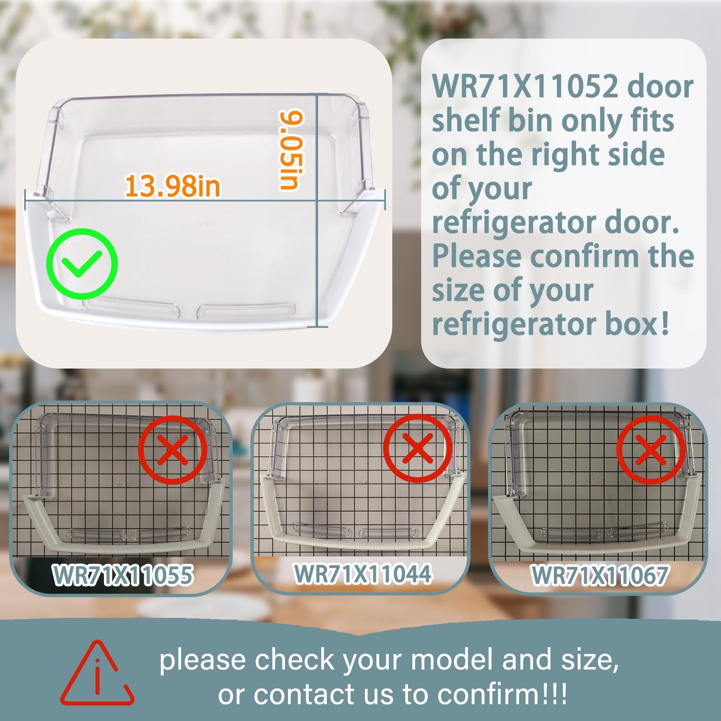 UPGRADED WR71X11052 Gallon Bin for Right Side Compatible with ge Refrigerator, Replaces 2692216, AP5669350, PS6883671, EAP6883671, 239D2487, PD00008187