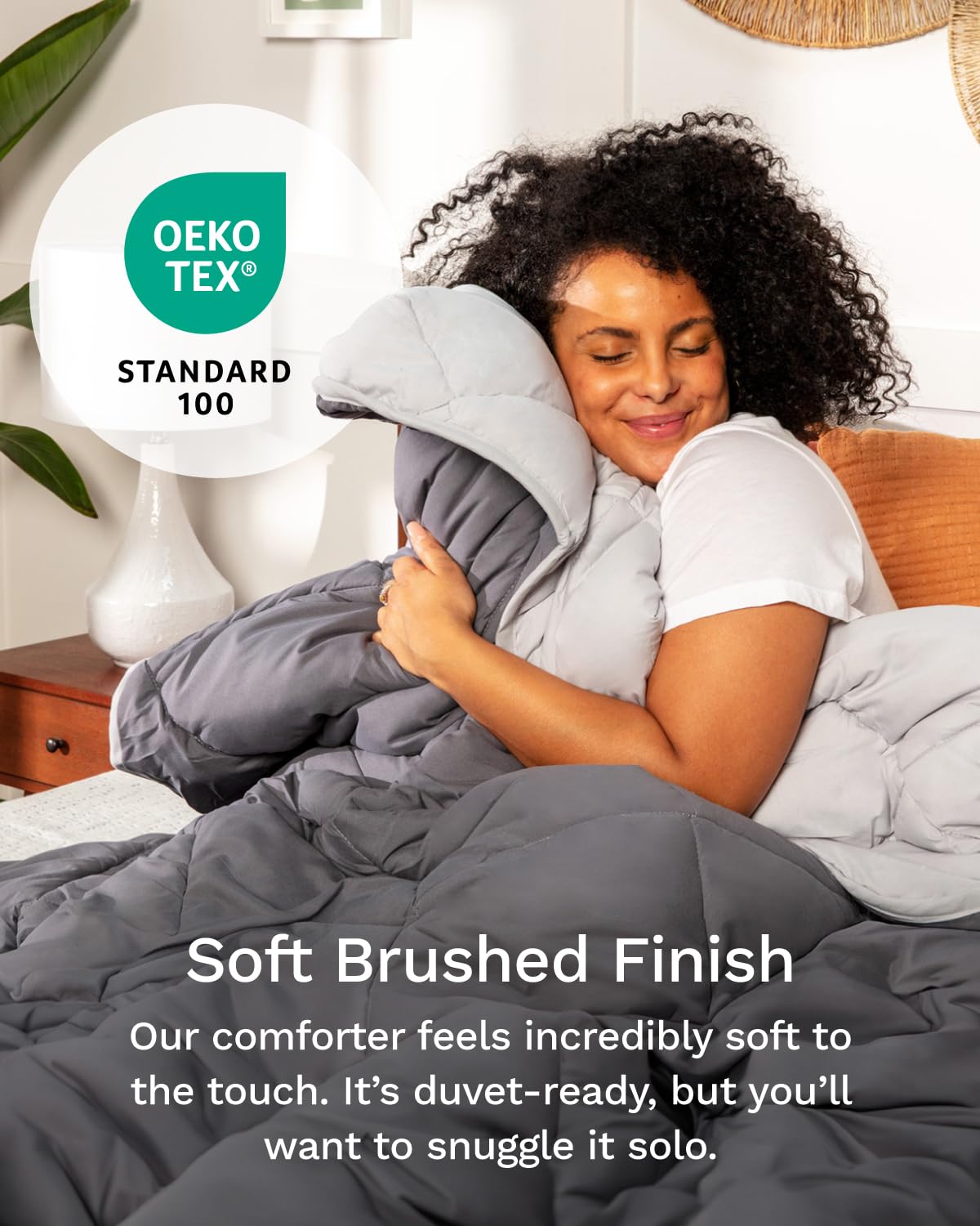 ViscoSoft Twin/Twin XL Comforter - Cloud-Soft Down Alternative Duvet Insert, All Season Cooling Lightweight Reversible Quilted Blanket for Dorm & Guest Bed, Oeko-TEX Certified, Light/Dark Gray