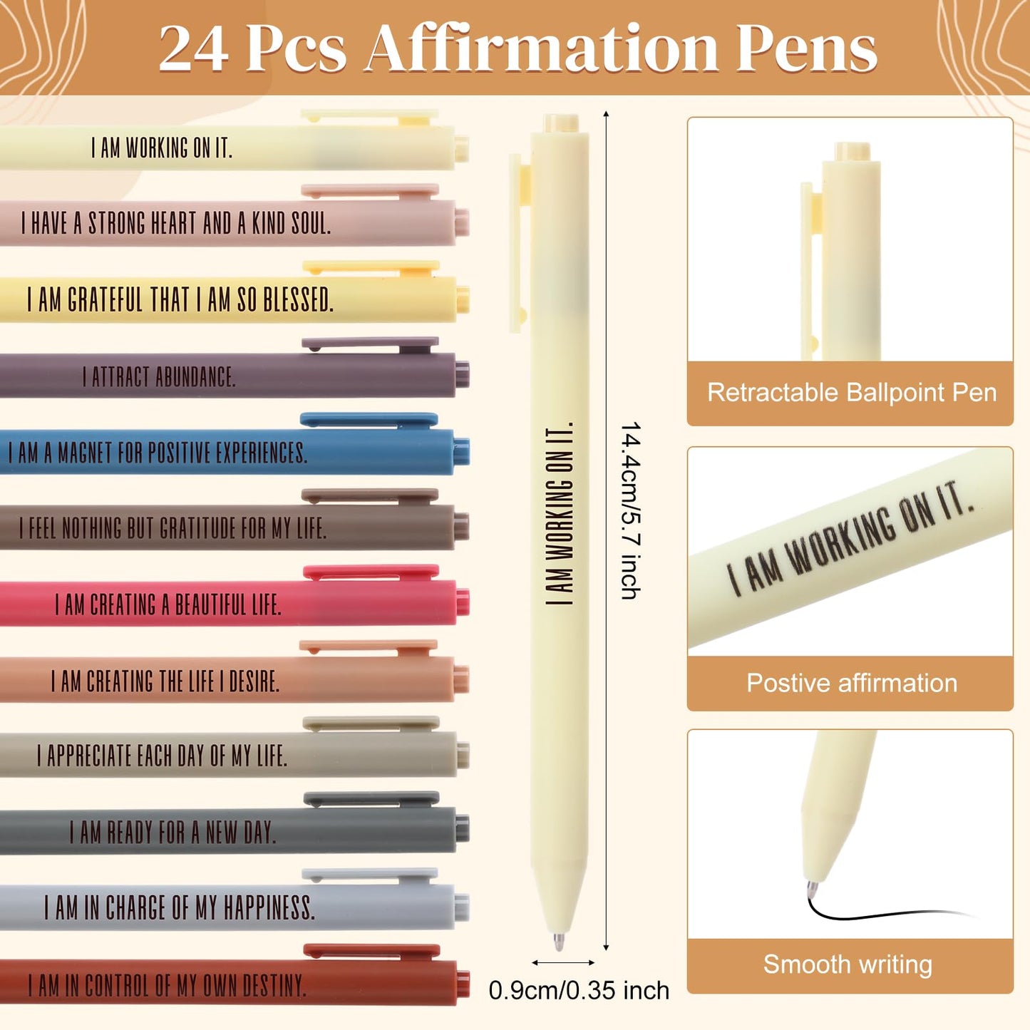 Kosiz 72 Pcs/36 Set Positive Affirmation Gifts Bulk for Women Men Gratitude Spiral Journals with Pens Motivational Notebooks Back to School Gifts for Students Employee Coworker Teacher Nurse (Rainbow)