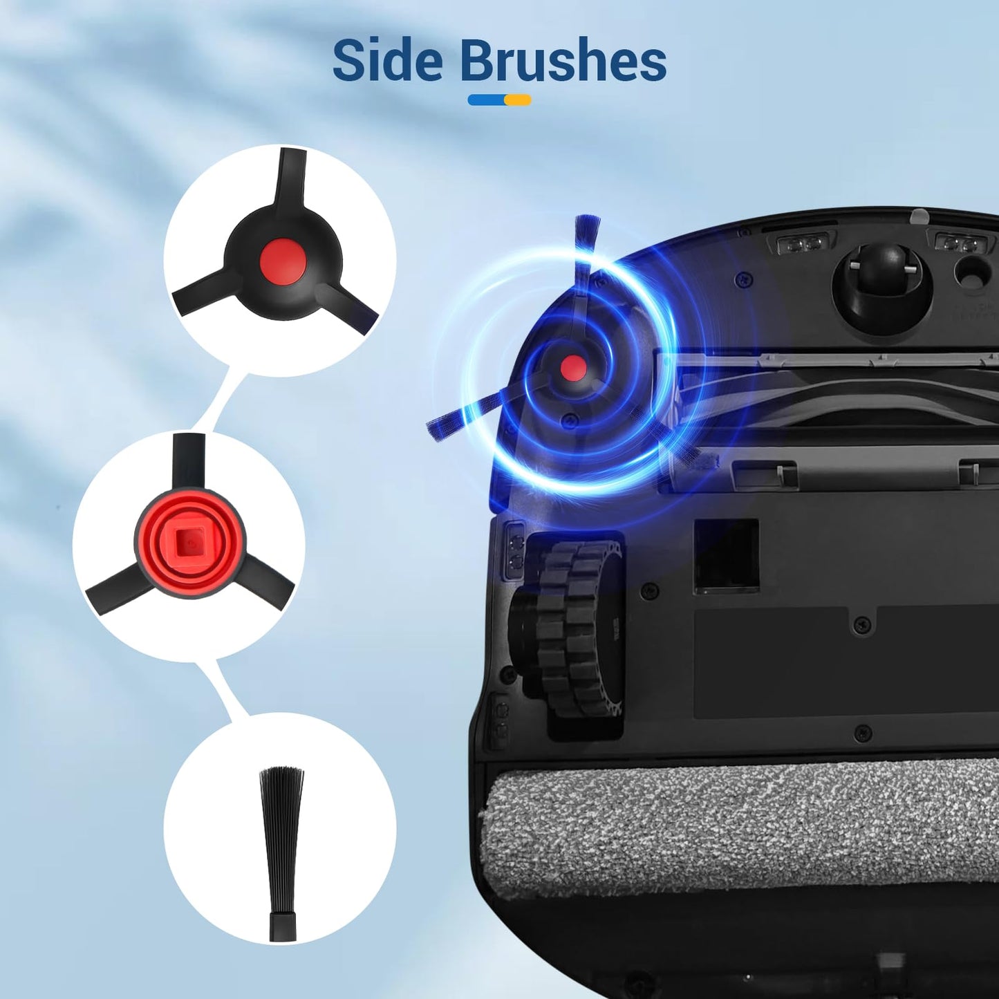 BUXEBUX 20 Pack Omni S1 Pro/ S1 Replacement Accessory Kit for Eufy S1 Pro Omni, S1 Robot Vacuums Parts, 2 Rolling Mops, 1 Main Roller Brush, 4 HEPA Filters, 6 Side Brushes, 6 Dust Bags, 1 Clean Tool