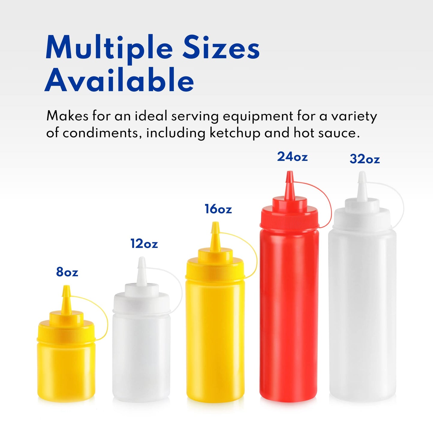 New Star Foodservice 24 oz Clear Squeeze Bottle, Wide Mouth, Pack of 6