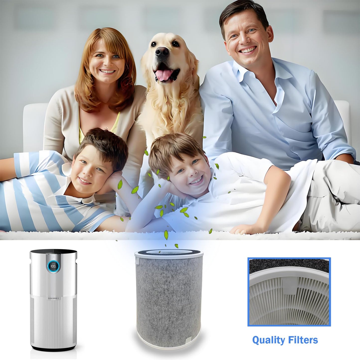 Air Purifier Filter Replacement for Shark: Clean Sense iq for HP201 HP202 - Air Purifier Max Filter with HP200 HP301 HP302 HC500 HC501 UA205 AP1000 True HEPA