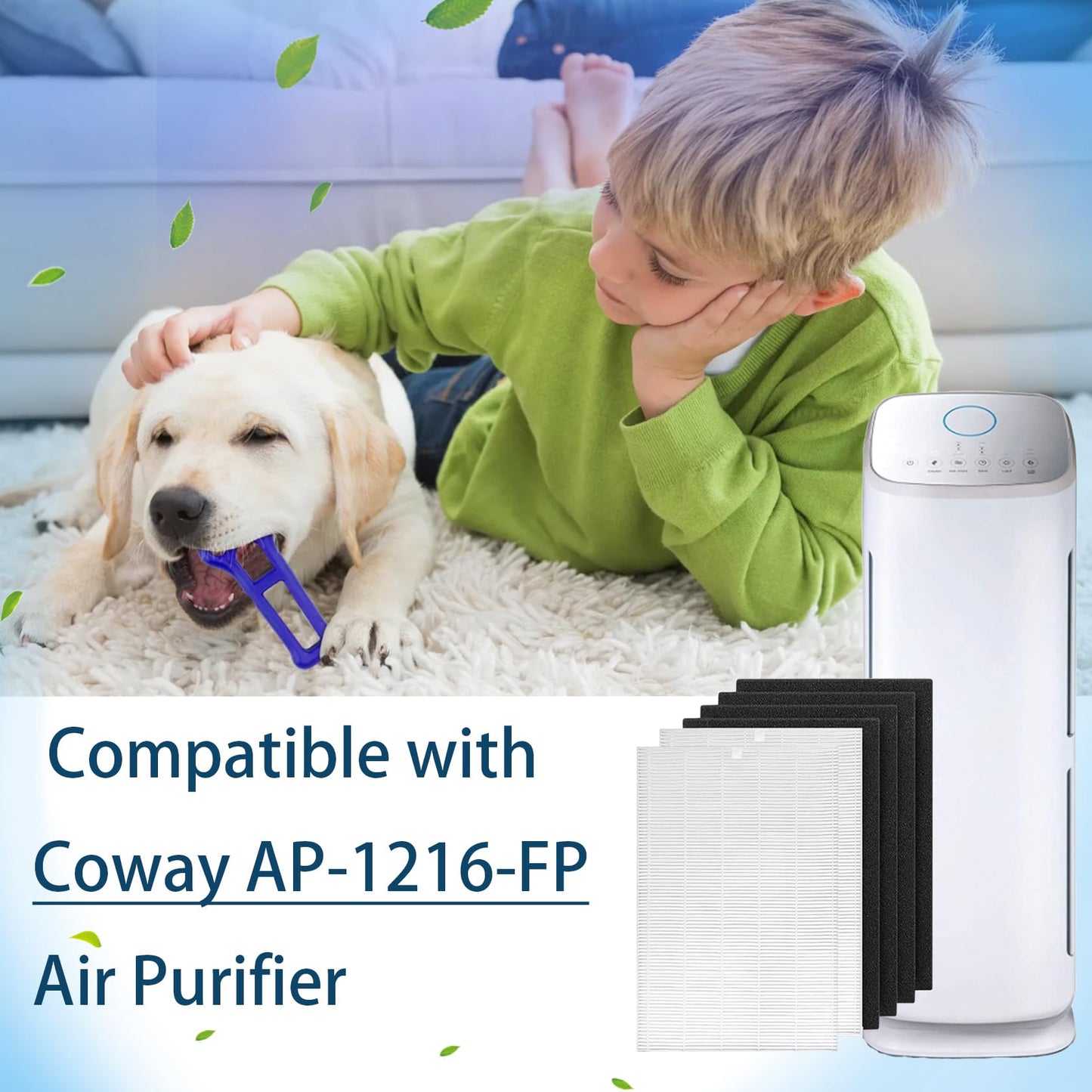 AP-1216-FP Replacement Filter for Coway AP-1216L Air Purifier | Cptures Dust, Smoke, Pet Dander - Used for Home 2 Packs HEPA and 4 Packs Activated Carbon Filter