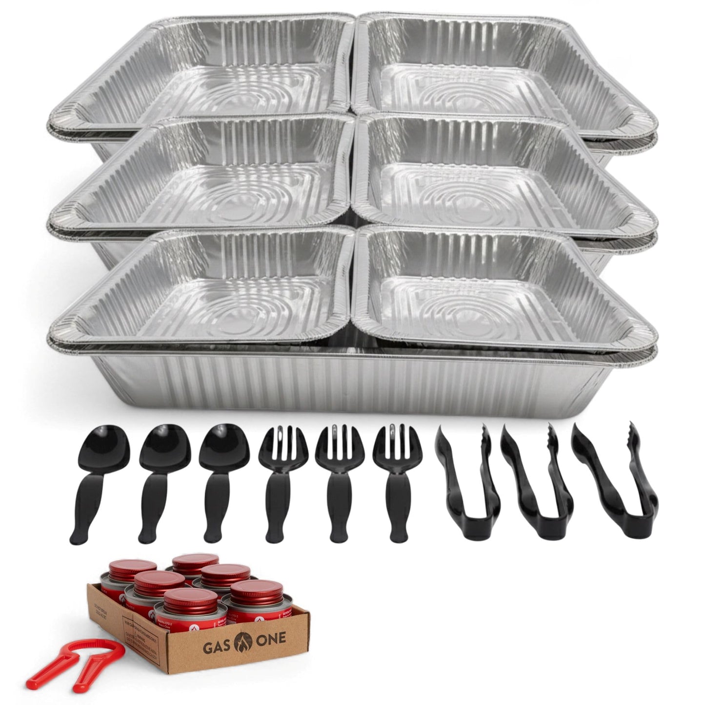 Alpha Living Large Full Size Refill Kit Disposable Chafing Buffet with - Utensils, Fuel Cans Only – Premium Chafing Dish Set for Events, Parties, Catering