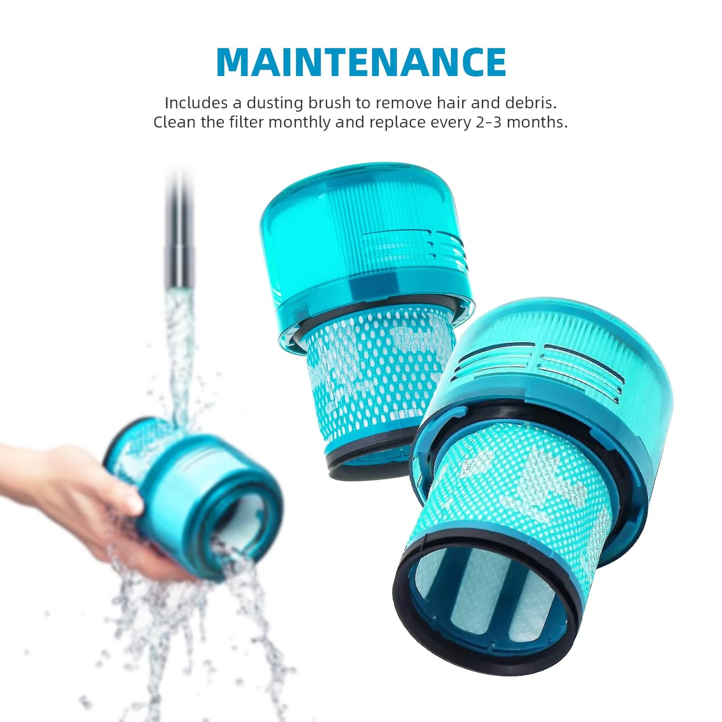 Dyson V15 Filter, 3-Pack Premium True HEPA Replacement Filters Compatible with Dyson V15 Detect, V15 Detect Absolute, V15 Submarine, V15 Detect Filter, V11 Animal Filter, V11 Filter, Part no 970013-02
