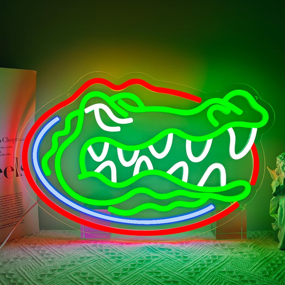 PILOYINDE Florida Gators Basketball Team Neon Sign LED Light for Bedroom Wall Decor, Modern Style, Wall Mount, 1 Count