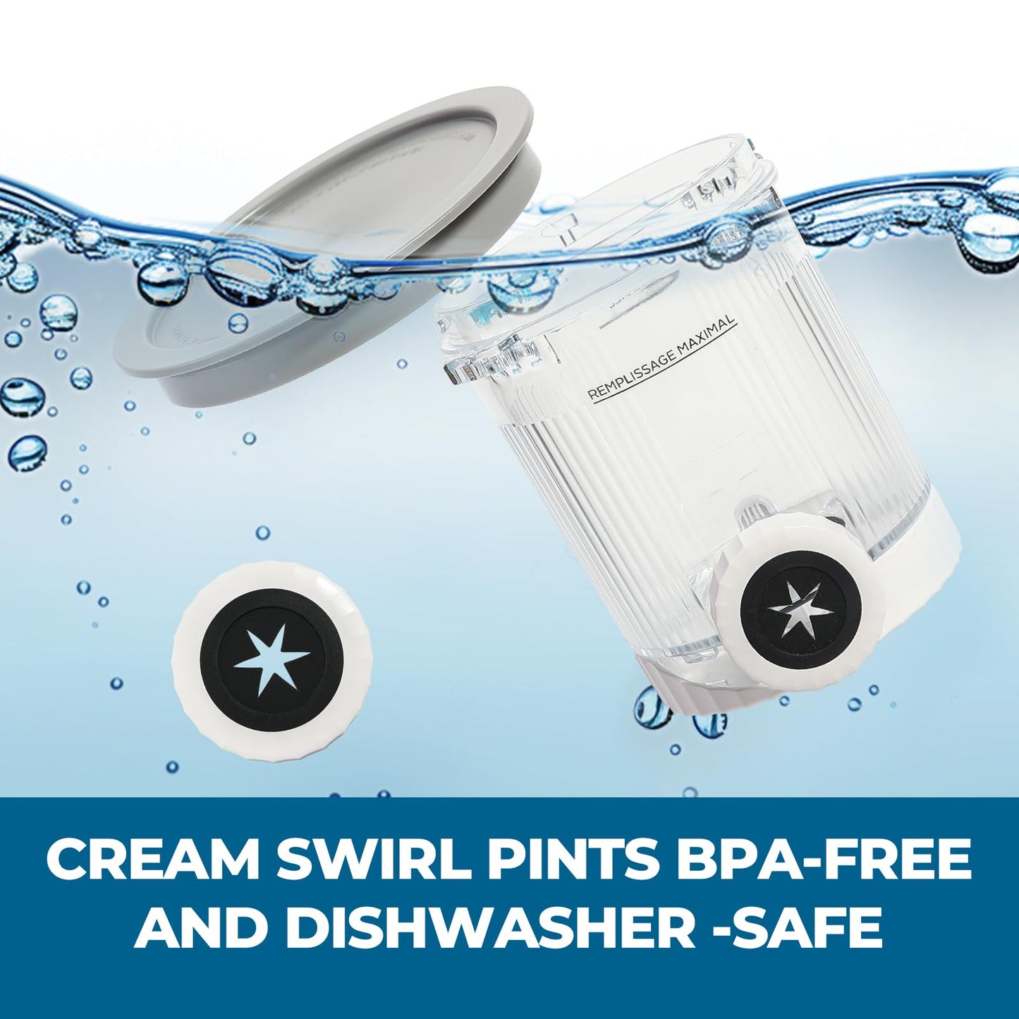 4 Pack Swirl Ice Creami Makers Pints and Lids,NC700 Makers Containers Cups creami accessories Compatible with Ninja Swirl Ice Cream NC700 NC701 Series & Soft Serve Makers,Dishwasher Safe