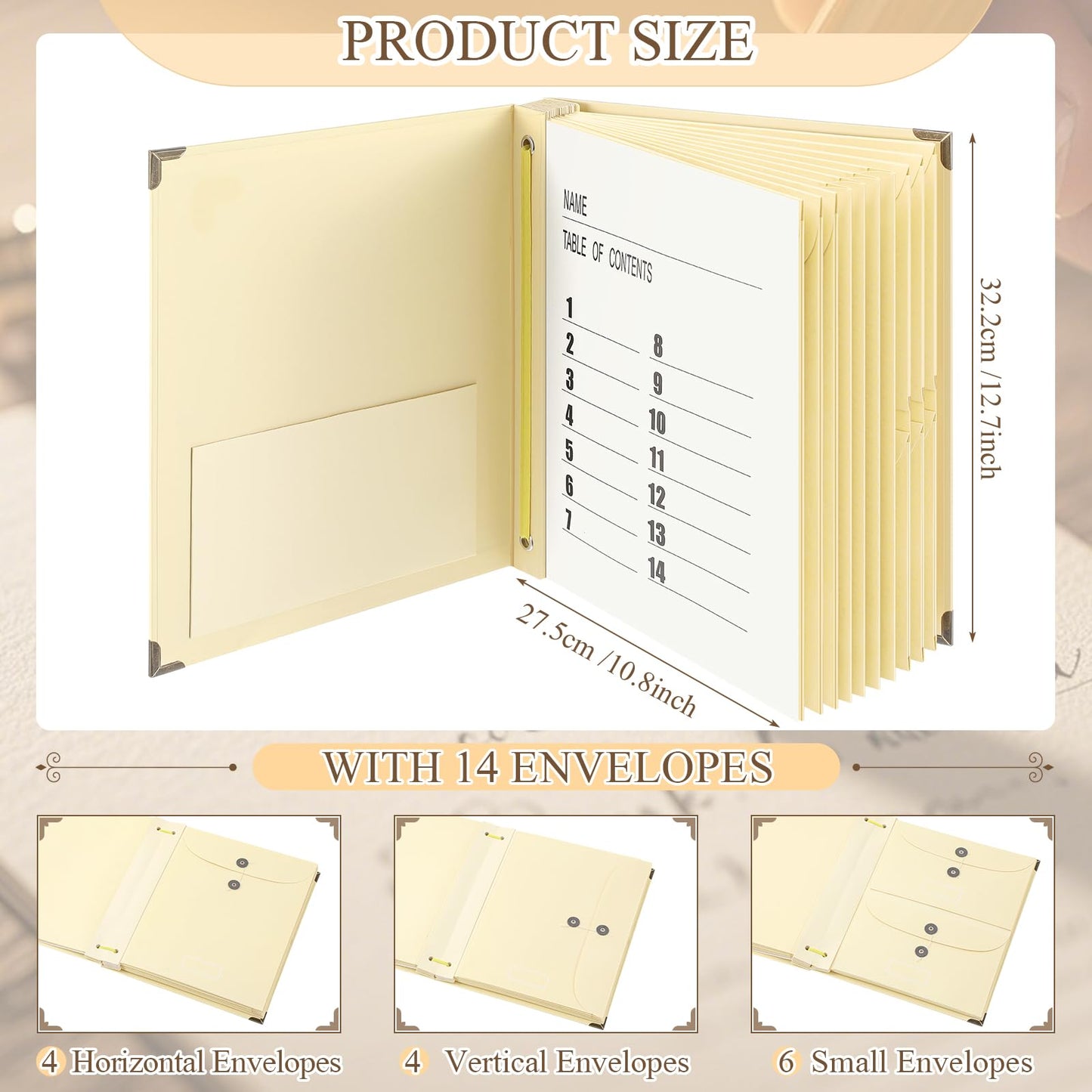Marspark in Case I Die Binder Important Document Organizer with Labels, The Life Book Expanding Pockets File Family Document Binder for Papers, Birth Certificates, Letters, Photos, Passports(Yellow)