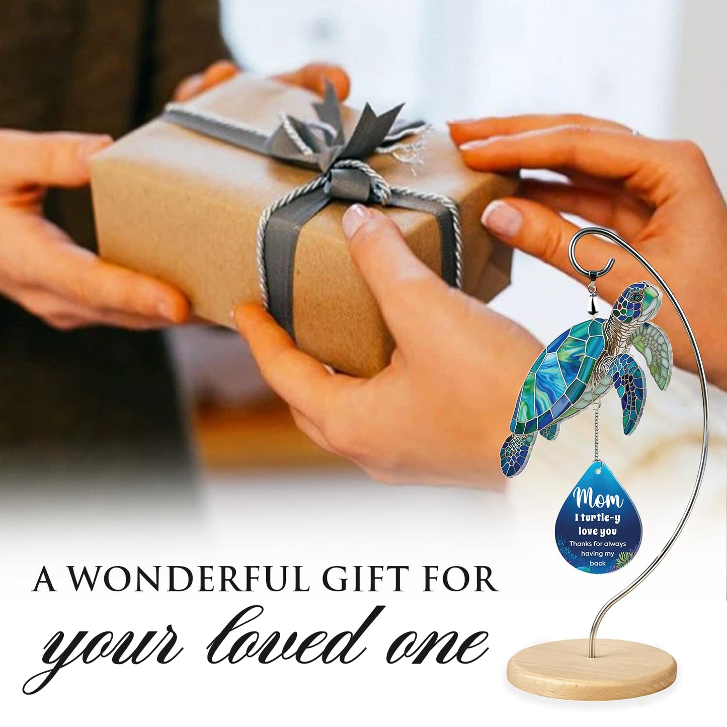Gifts for Mom Mothers Day Birthday Gifts for Women - Mini Positive Turtle Gifts for New Bonus Step Mom Mama - I Love You Cute Stuff Things Stocking Stuffers for Moms - Turtle Desk Decor
