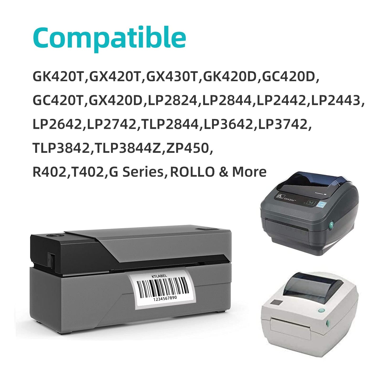 KingTac 3-Proof 1" Core(12,000 Labels) 2.25" X 1.25” Direct Thermal Labels - 12 Rolls,1000/Roll, Perforated Stickers for Barcode Address, Compatible with Zebra & Rollo & MUNBYN Desktop Printer