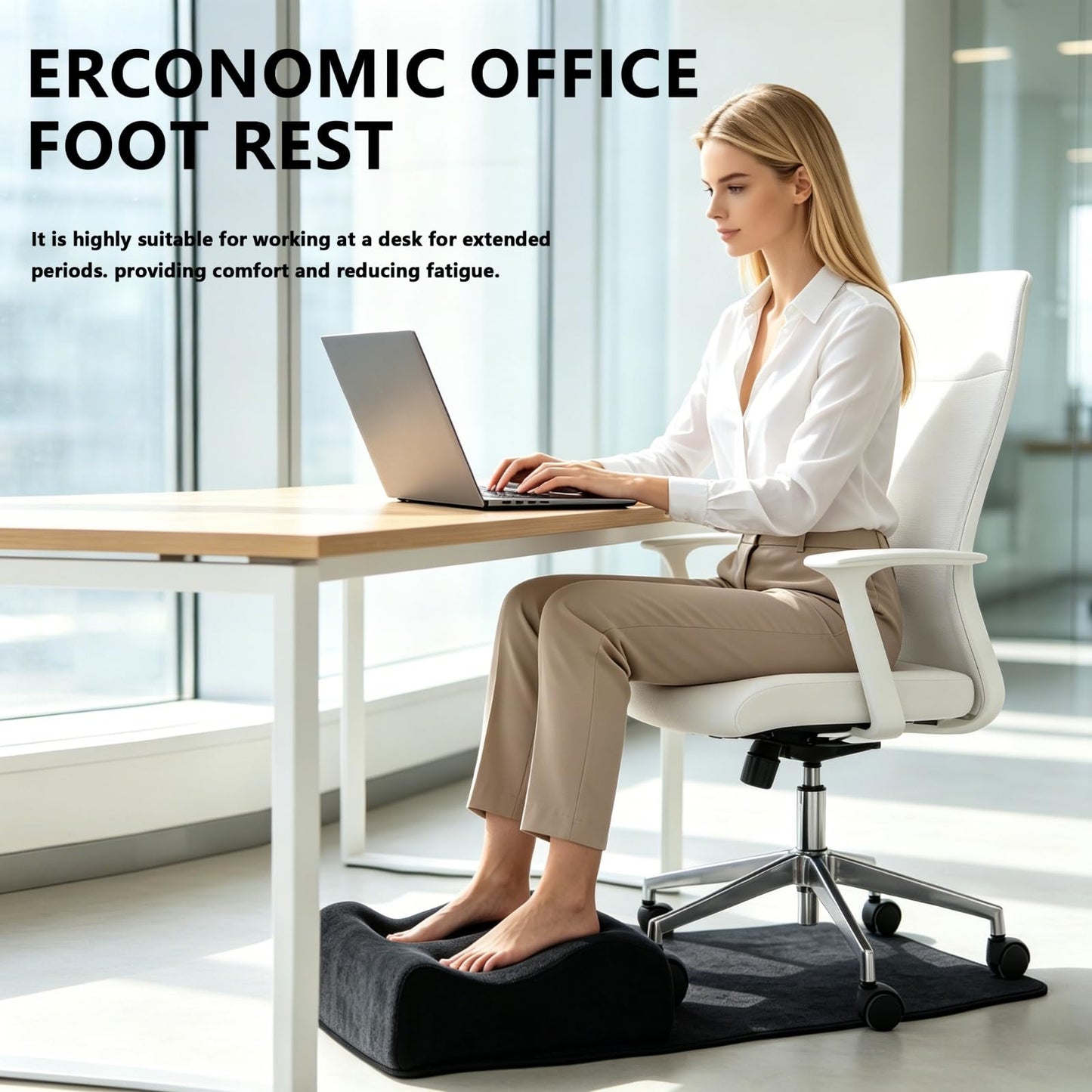 Foot Rest for Under Desk at Work. Multifunctional 3-Tier Foot Stool Office Desk Accessories, Soft Ergonomic Footrest,Support Foot Pillow,Heel Chair,Leg Elevation Pillow (Black, One Size)