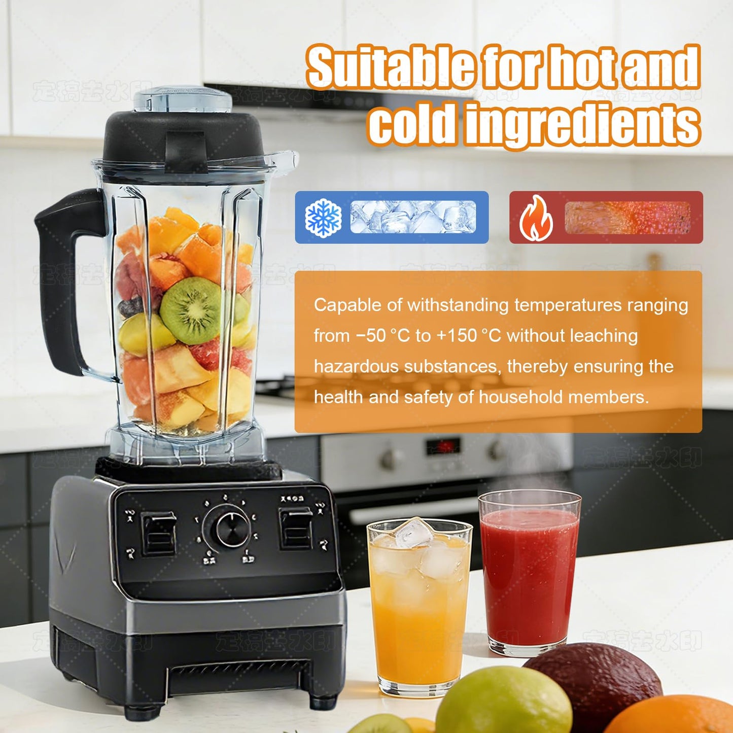 Pure Realm 64oz Replacement Container for Vitamix blender pitcher,BPA-Free Mixing Cup with Stainless Steel Blade, Compatible with 5200, 5000, 6000, 6300, E310, A2300, VM0101 etc, Dishwasher Safe