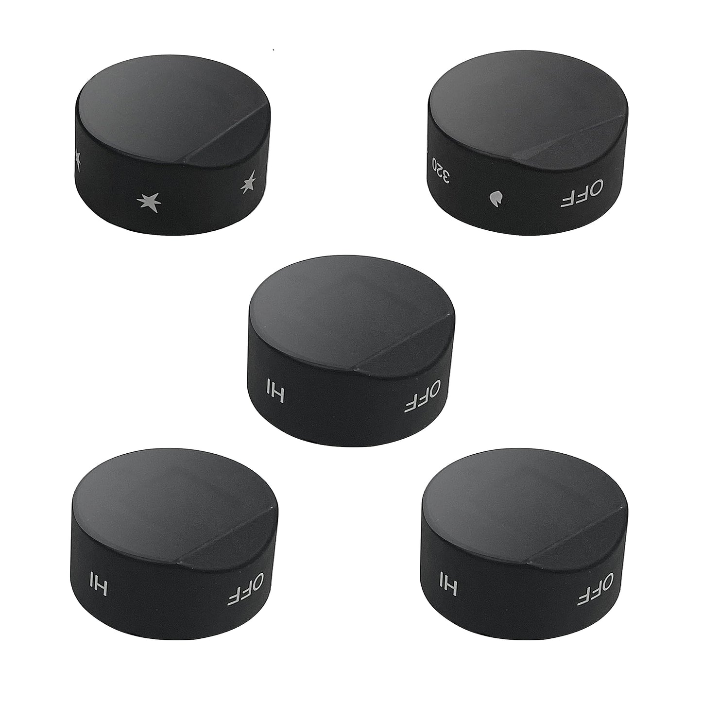 GABEROAD [Upgraded RV Gas Range Oven Knob Replacement Compatible with Greystone Range Oven Gas Stove Knob CF-RV17, CF-RV17B, CF-RV17BB, CF-RV21, CF-RV21B, CF-RV21BB(5pcs)