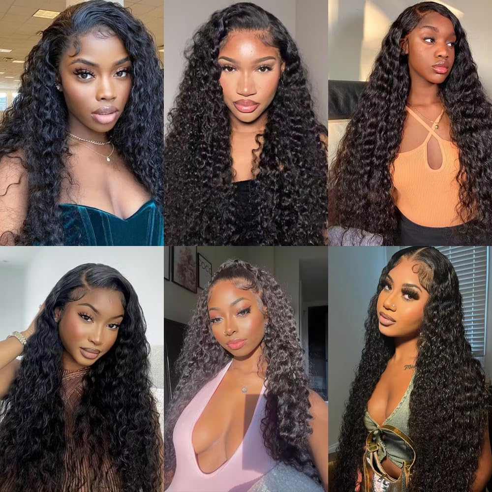 12A Deep Wave Human Hair Bundles 20 22 24 Inch Deep Curly Bundles Human Hair 100% Unprocessed Brazilian Virgin Weave 3 Bundles Water Wave Human Hair Bundles Double Weft Wet and Wavy Bundles Human Hair