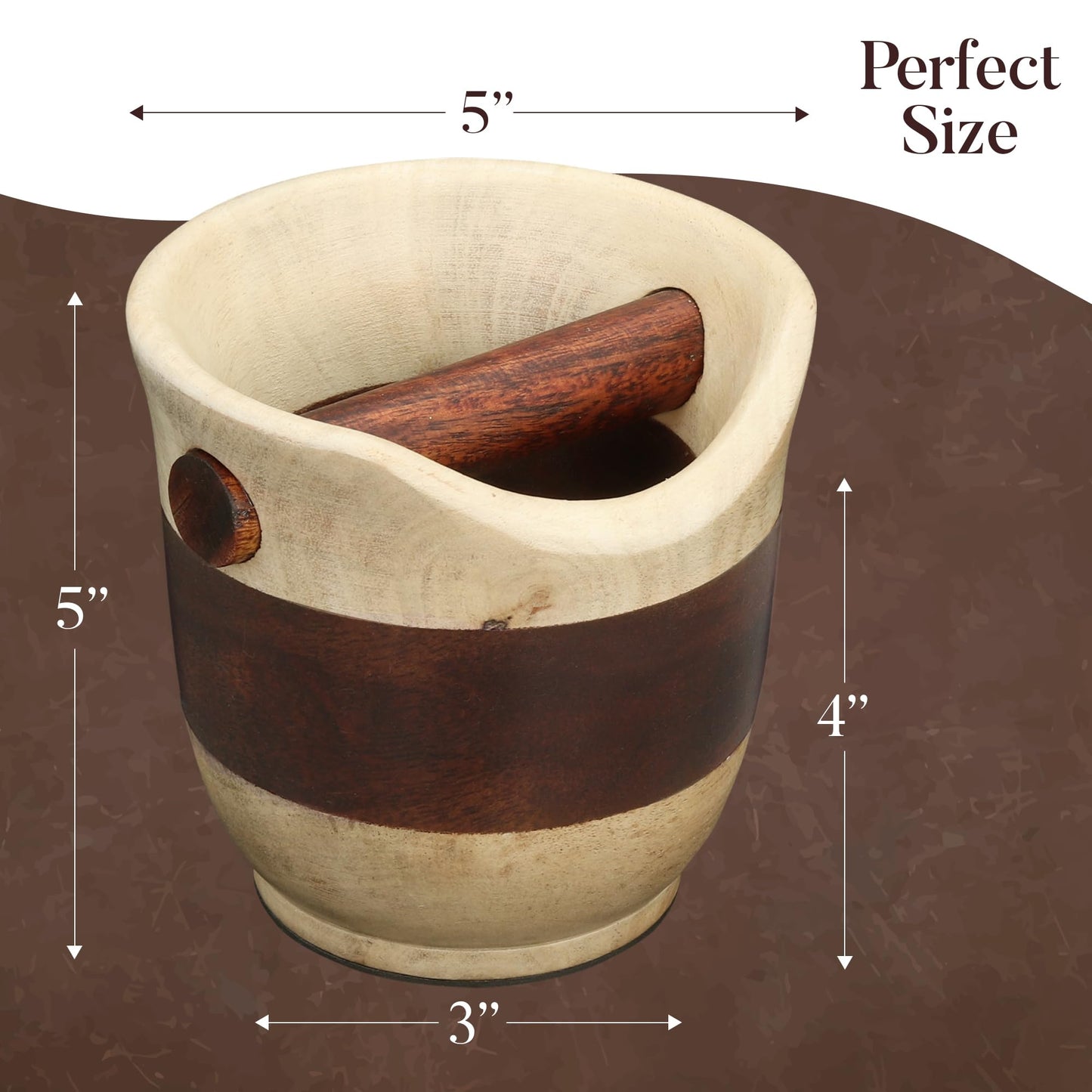 Leavitt Bay Espresso Knock Box – Dual Tone Mango & Acacia Wood Coffee Knock Box – Handcrafted, Durable Coffee Grounds Disposal Container w/Skid Proof Felt Pad - Ideal Barista Tools for Cafes & More