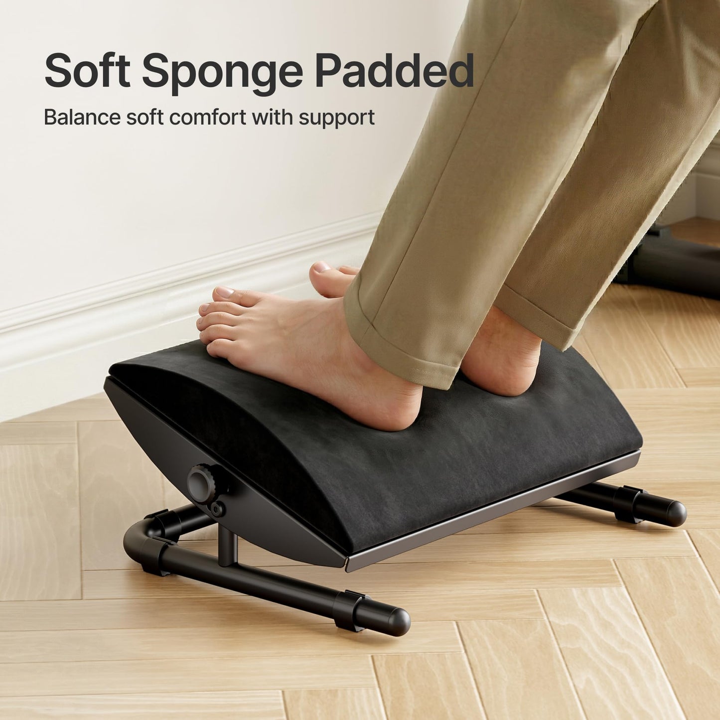 PEGZONE Foot Rest for Under Desk at Work, Ergonomic Footrest with Adjustable Tilt Angle,Foot Stools for Under Office Desk Chair, Rest Stool for Home Work and Study