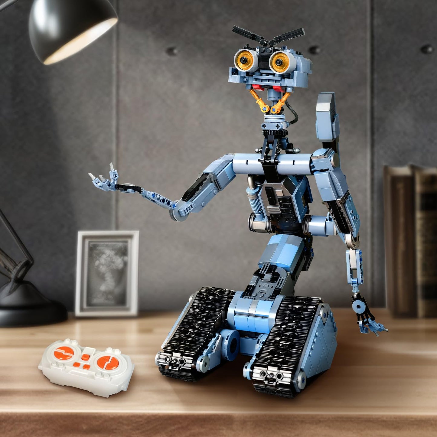 1176 Pieces Johnny 5 Robot Building Set with Remote Control, Short Movie Building Blocks Toy, Compatible for Lego Adults, Rechargeable Technic Robotics Figure Model Kit, Gift for Father's Day