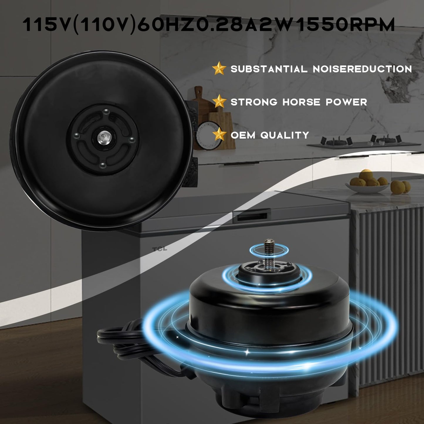 WSRXG WR60X179 Refrigerator Condenser Fan Motor Replacement with Upgraded Aluminum Housing Genuine Fan Motor for Enhanced Cooling Performance