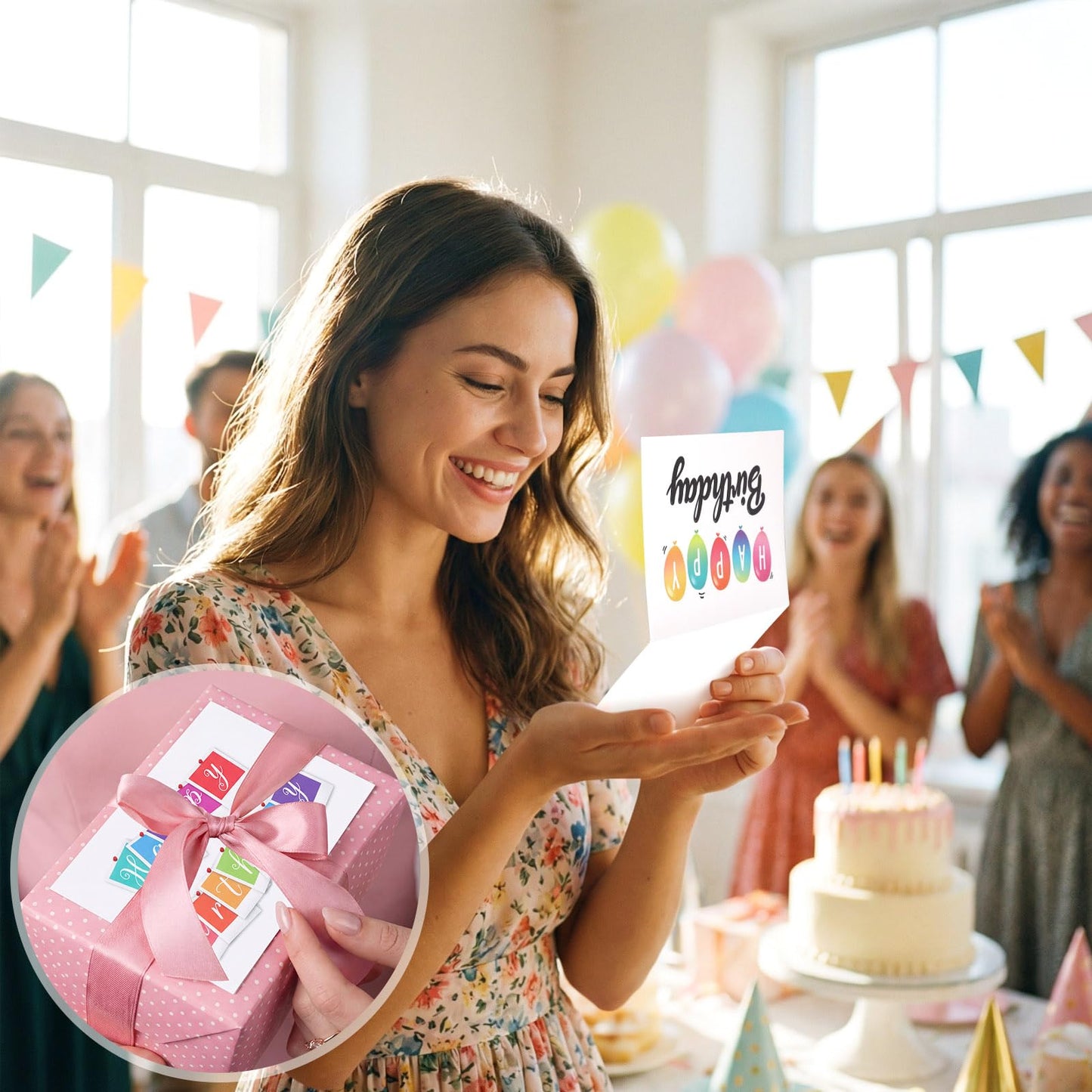 Gueevin 200 Pcs Happy Birthday Cards Bulk with Envelopes and Stickers 3.5 x 5 Inch Birthday Greeting Blank Cards, 10 Designs for Work, Friends, Family, Party Supplies (Lively and Adorable)