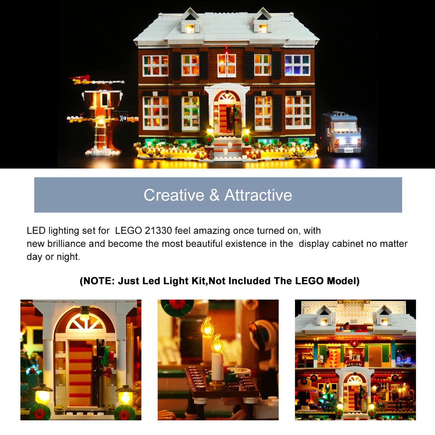 BrickBling LED Light Compatible with Lego Home Alone 21330 Building, Remote Control Lighting Kit Compatible with Lego 21330-No Model Included