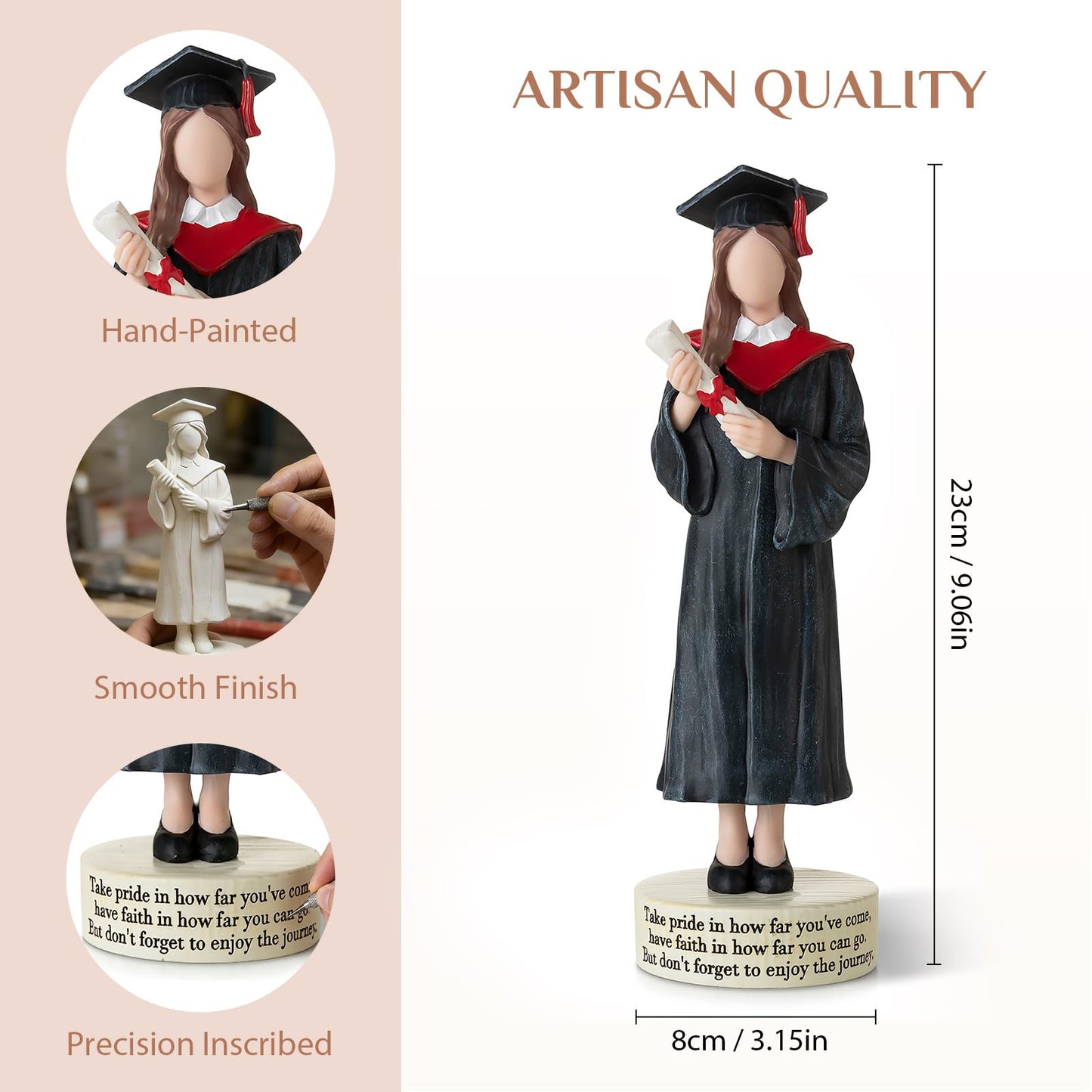 Storieme Graduation Gifts for Her 2026: College Graduate Gift for Women Girls Granddaughter Daughter - Handmade Congrats Grad Figurine Decorations