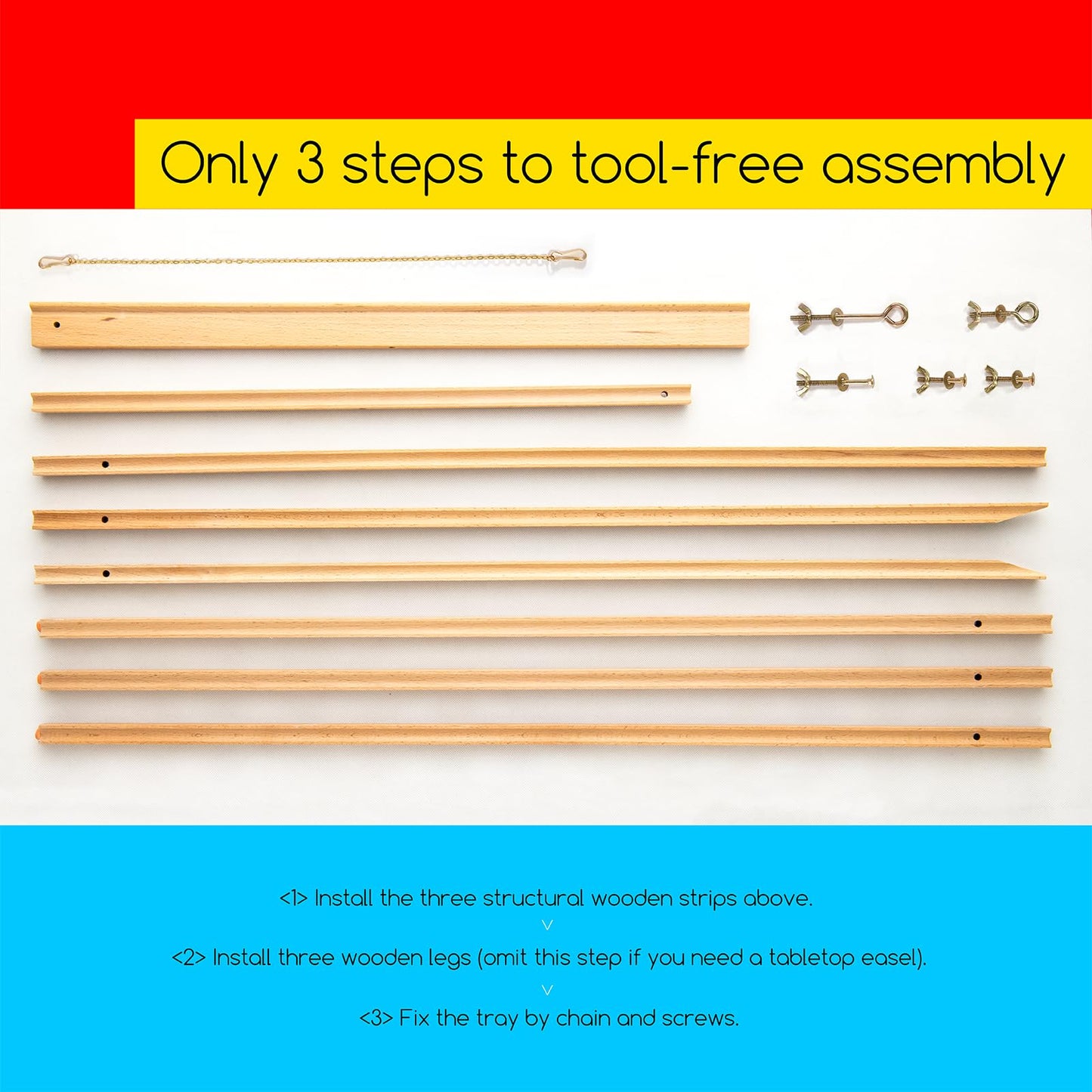 MEEDEN Wood Easel Stand for Display: Wooden Display Tripod Stand for Posters Pictures Paintings - Wedding Decor Holder for Welcome Sign