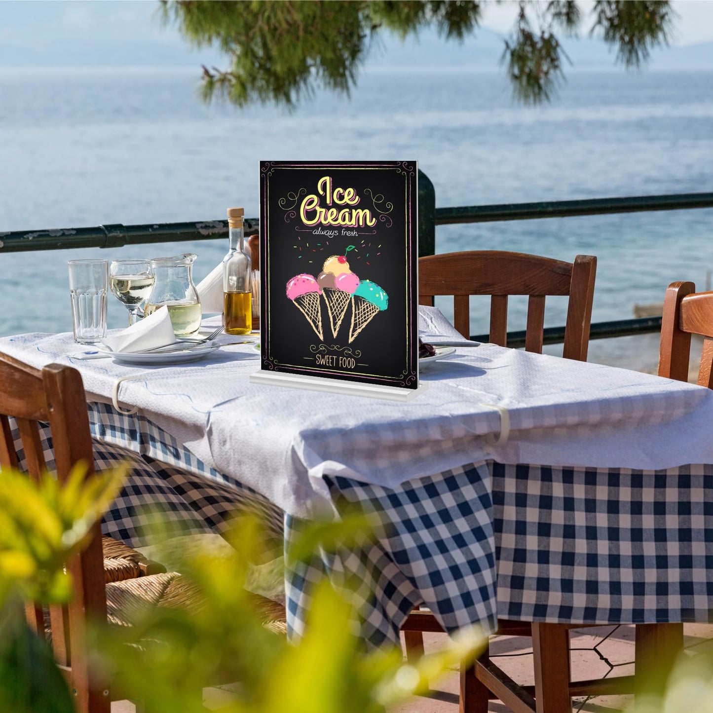4 Pack 11 x 17 Inches Large Acrylic Sign Holder Clear T Shaped Sign Holder Table Photo Menu Display Stand Double Sided Picture Flyer Sign Holder for Office Store Restaurant (4, 11 x 17 Inches)