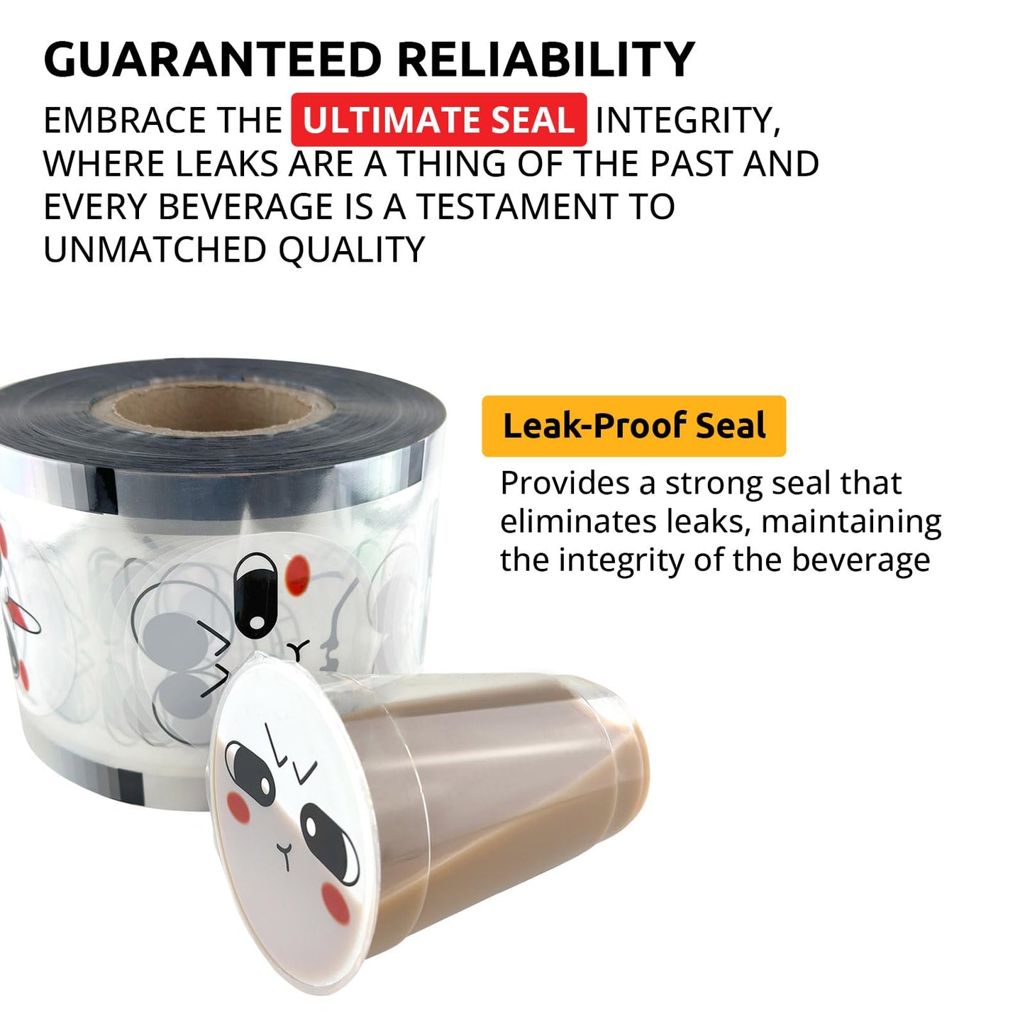 ALDKitchen Cup Sealing Film | Seals 3304 Cups per Roll | 90mm-105mm | Compatible with PP, PET and Paper Cups (1, Black and White)