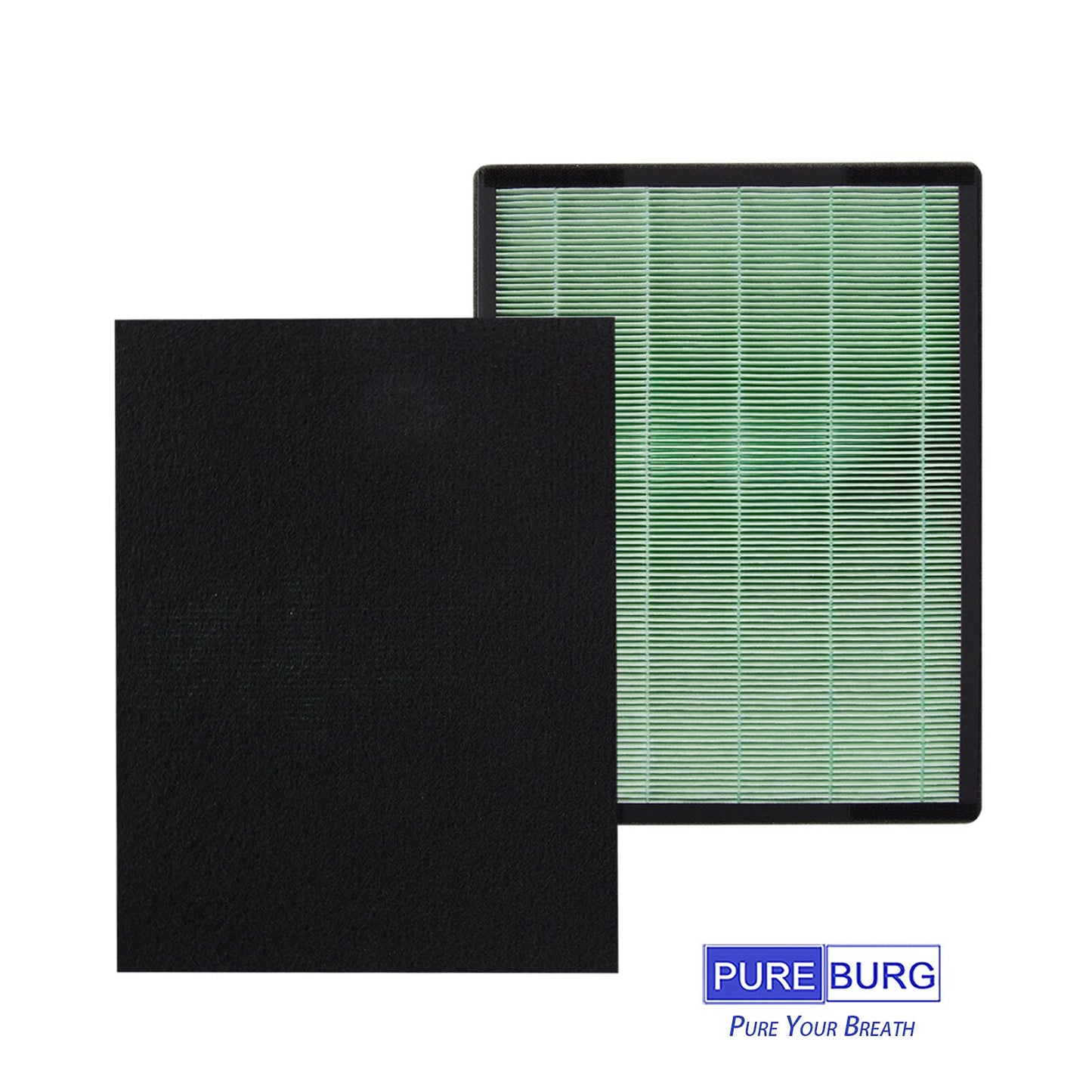 PUREBURG Replacement Filter Compatible with Coway Airmega 150 AP-1019C & Airmega 160 Air Purifiers, 2 H13 True HEPA and 8 Activated Carbon Pre Filter, 10 Piece Pack