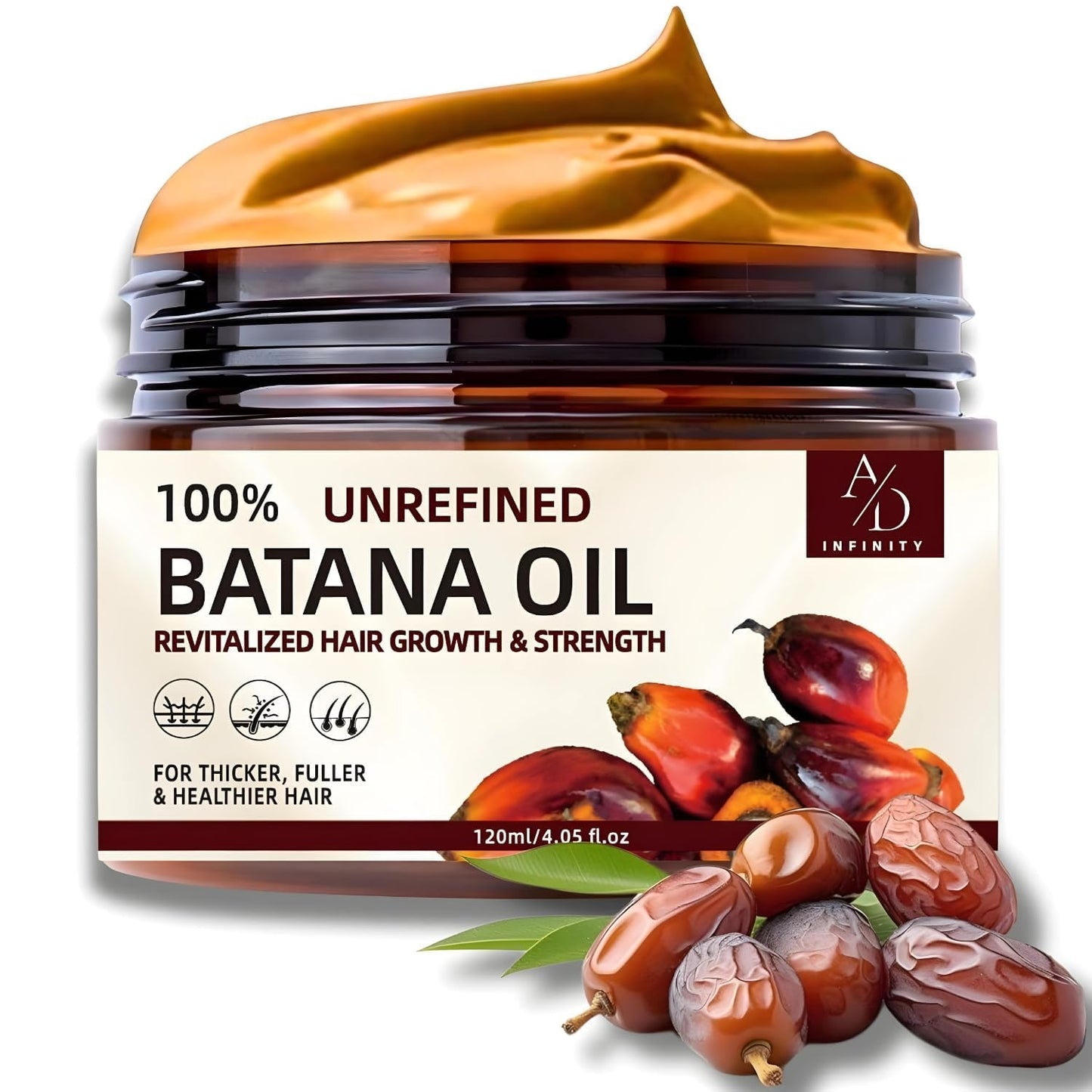 100% Unrefined Raw Batana Oil for Hair Growth Dr. Sebi Organic Pure from Honduras with Keratin, Coffee Extract & Other Ingredients to Enhance Efficacy for Thicker, Strength (Botana Oil)