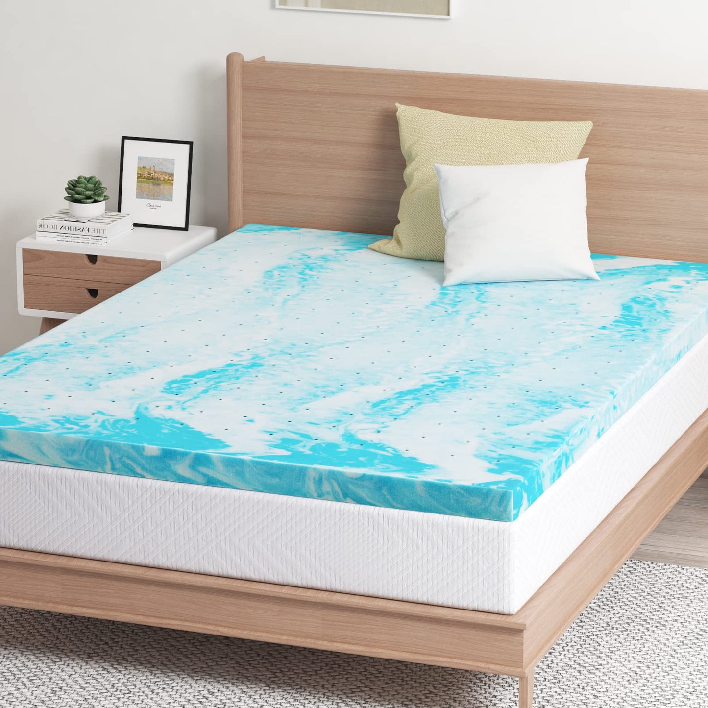 EGO Topper 3 Inch Twin Memory Foam Mattress Topper, Cooling Gel Foam Mattress Topper for Pressure Relief, Ventilated Design Bed Topper in a Box, CertiPUR-US Certified, 38"×75", Medium
