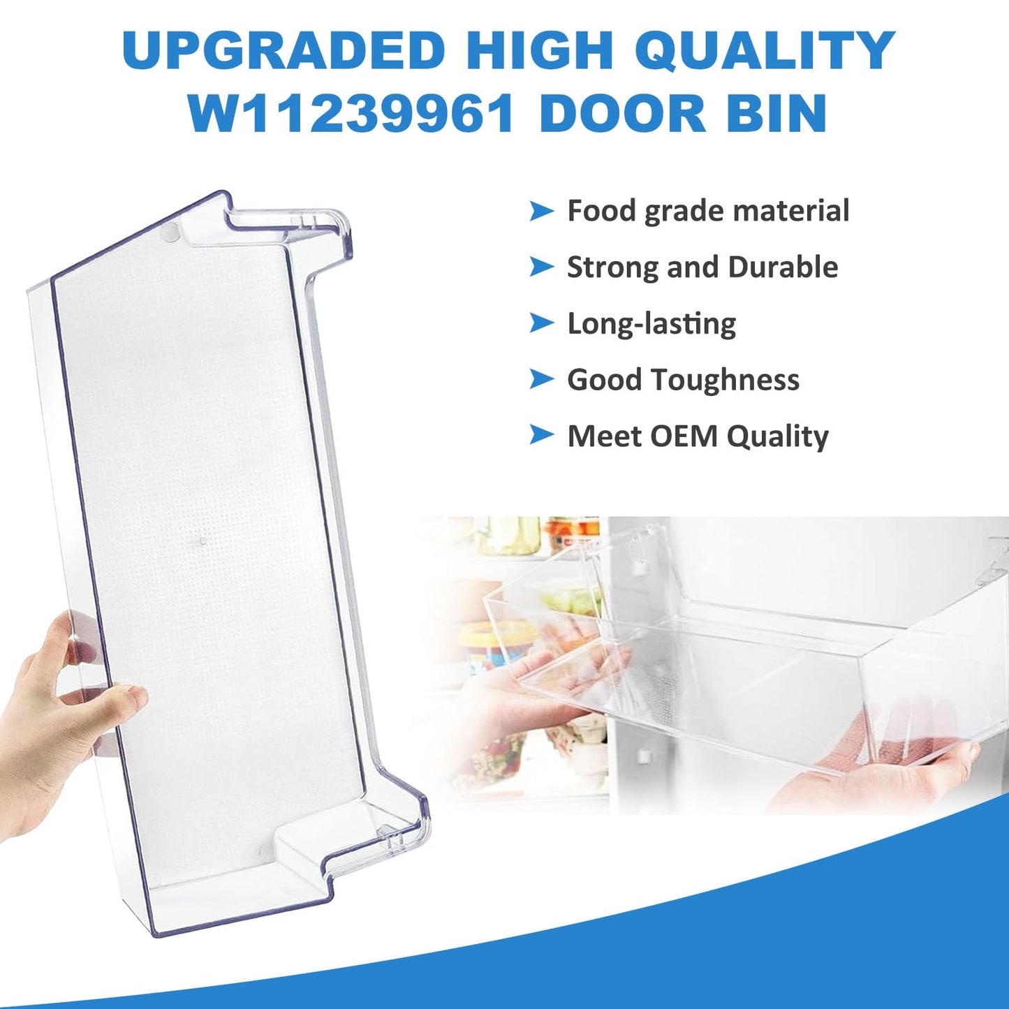 2 Pack UPGRADED W11239961 Door Shelf Bin Compatible with Whirlpool WRS321SDH WRS311SDH WRS325SDH Refrigerator, Replaces W10900538 AP6333410 PS12578777