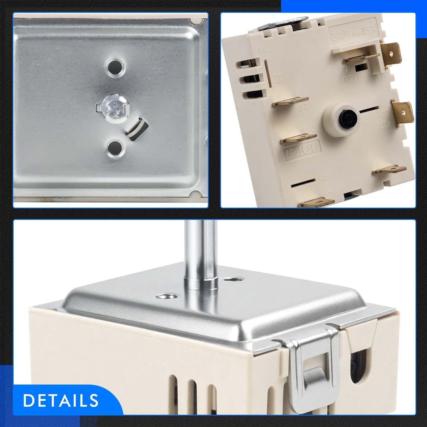 New DG44-01006B Range Surface Element Control Switch Fit for Samsung Electric Range - Oven/Stove, Better Than Oem Quality, PER001-12 D Fits Model NE59J7750WS NE58K9850WS NE59M4310SS and More