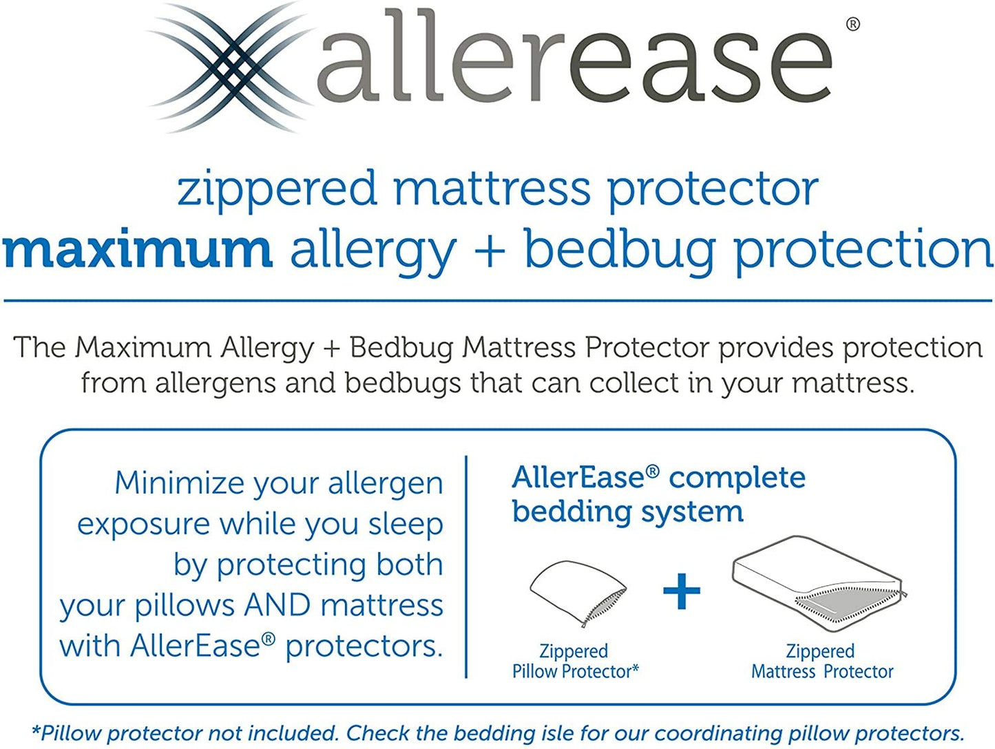 AllerEase Maximum Allergy Mattress Protector, King Size