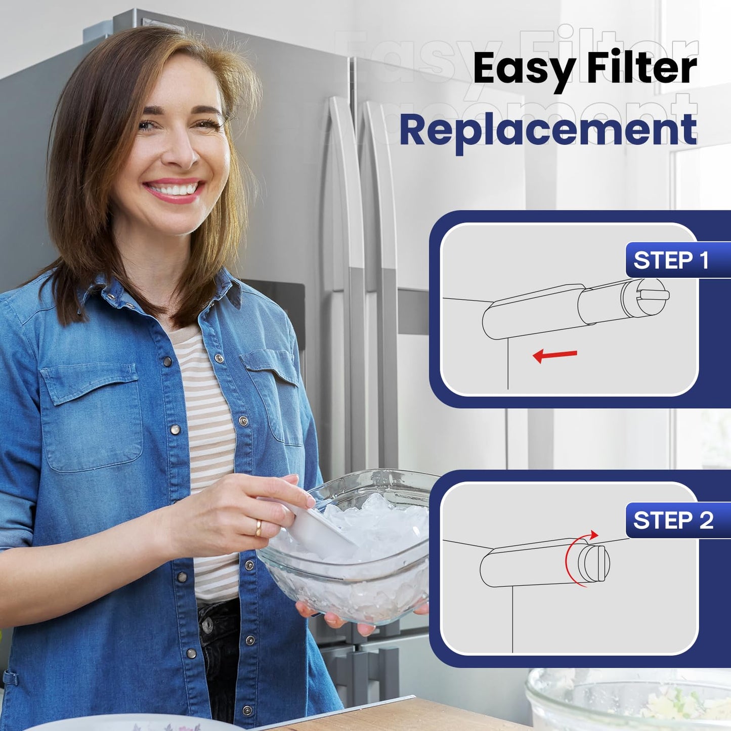 FrigiLife RWF5800A Replacement for Frigidaire EPTWFU01, EWF02, Pure Source Ultra II, PureSource Ultra 2, SCWFTCTO1, EPTWFUO1, GP006, CLCH128, SMF1007, DE022 TH-01 MR022 Refrigerator Water Filter 4PACK