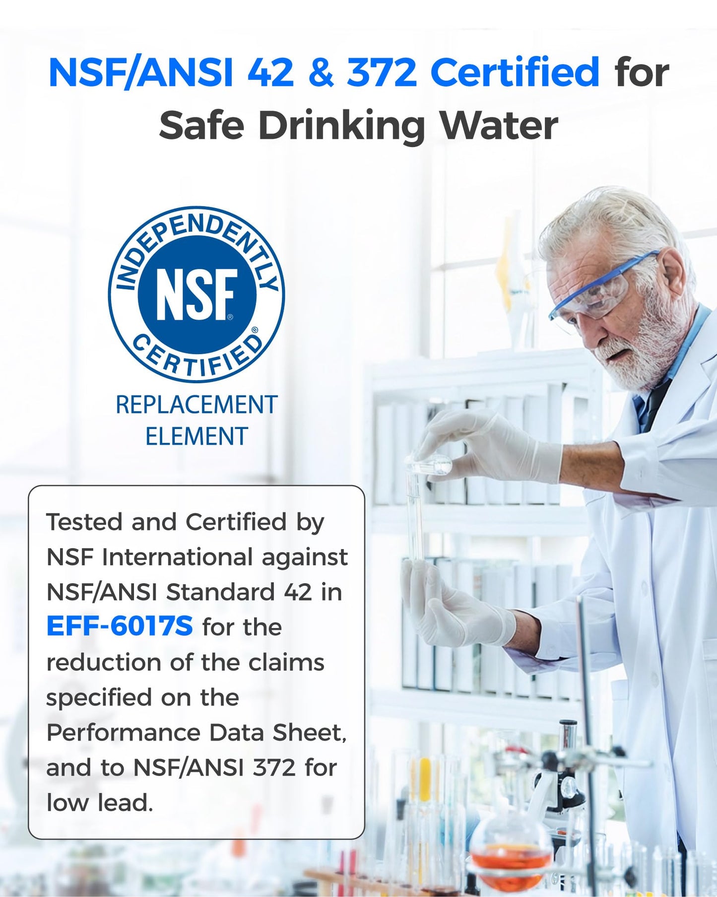 Waterdrop 836848 Replacement for Fisher & Paykel® 836860, 862285, 862284, E402, E442B, E522B, RO185014, RO185011, Refrigerator Water Filter, Pack of 3