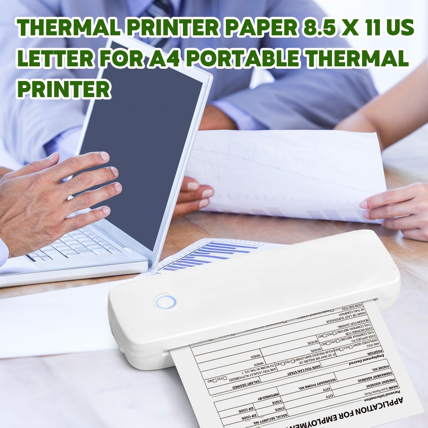 ForraFun Thermal Printer Paper 8.5 x 11 Inch 500 Sheets Quick Dry Folding Thermal Paper Us Letter, Compatible with M08F/A40/P40/F2S/F1S Portable Printer, Folded Continuous A4 Printing