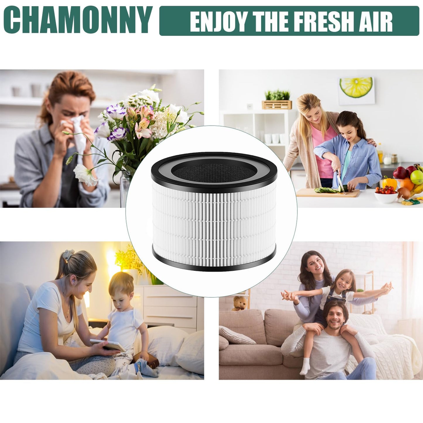 CHAMONNY MAF-02 Filter Replacement, Compatible with Miko IBUKI M MA-02CW Air Purifier MAF-02/970 Sqft, 2 Pack