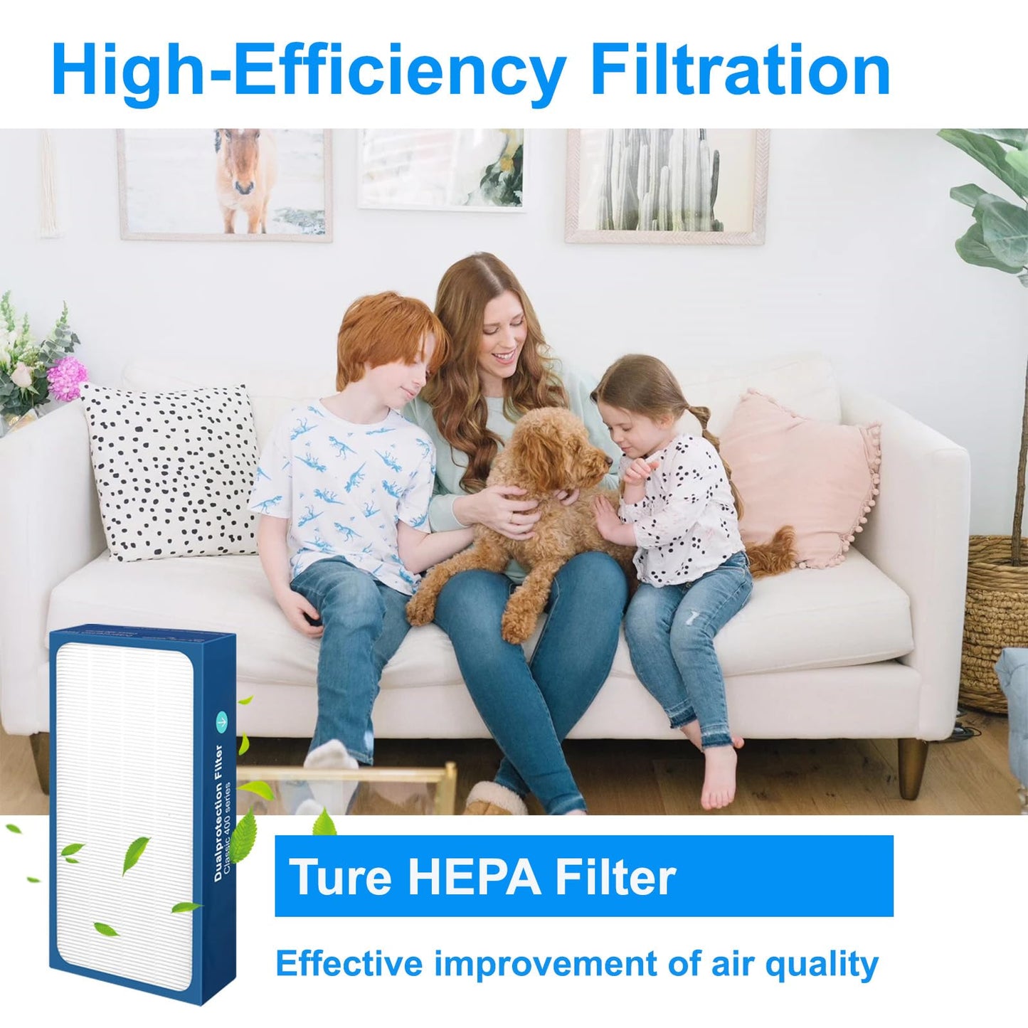 Vanbolt Upgraded Classic 400 Series Replacement Filter,Compatible with Blueair 400 Series Air Purifier Replacement Filter, Part# 480i,402,403,405,410,455EB,450E Replacement Filter (400 1Pack Upgraded)