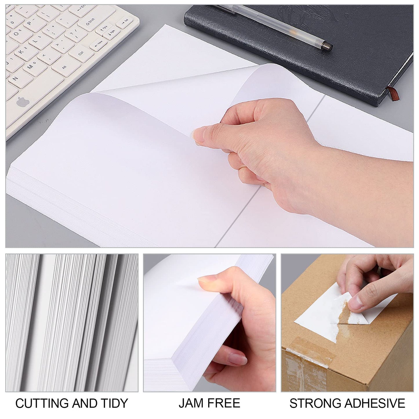 (1000 Labels/500 Sheets)Labelebal Half Sheet Self Adhesive Shipping Labels for Laser & Inkjet Printers, 8.5" x 5.5" Shipping Mailing Labels, 2 Per Page Shipping Labels, 5 1/2 x 8 1/2 Half Sheet Labels