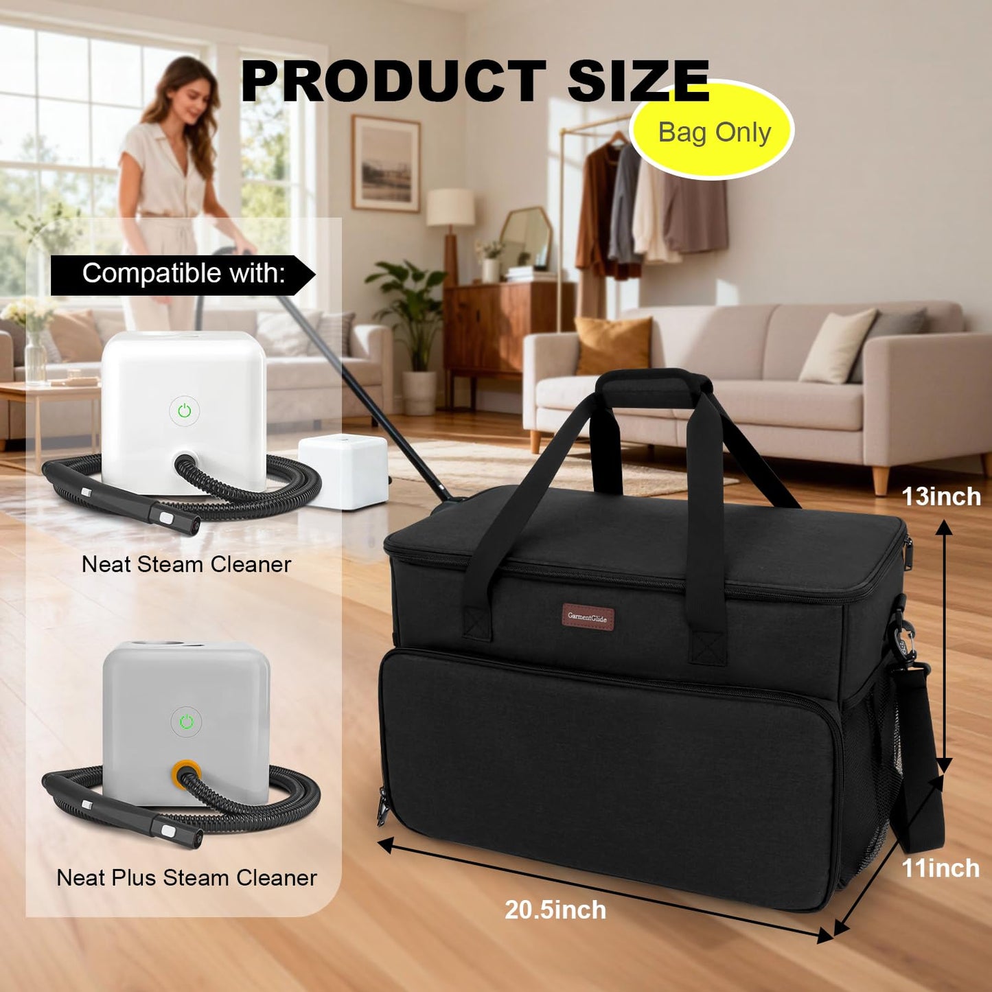 Steam Cleaner Storage Bag Compatible with Dupray Neat & Neat Plus Steam Cleaners, Dupray steam Cleaner Accessories, Portable Carrying Case with Large Capacity&Pockets, Home/Outdoor Organizer, Bag Only