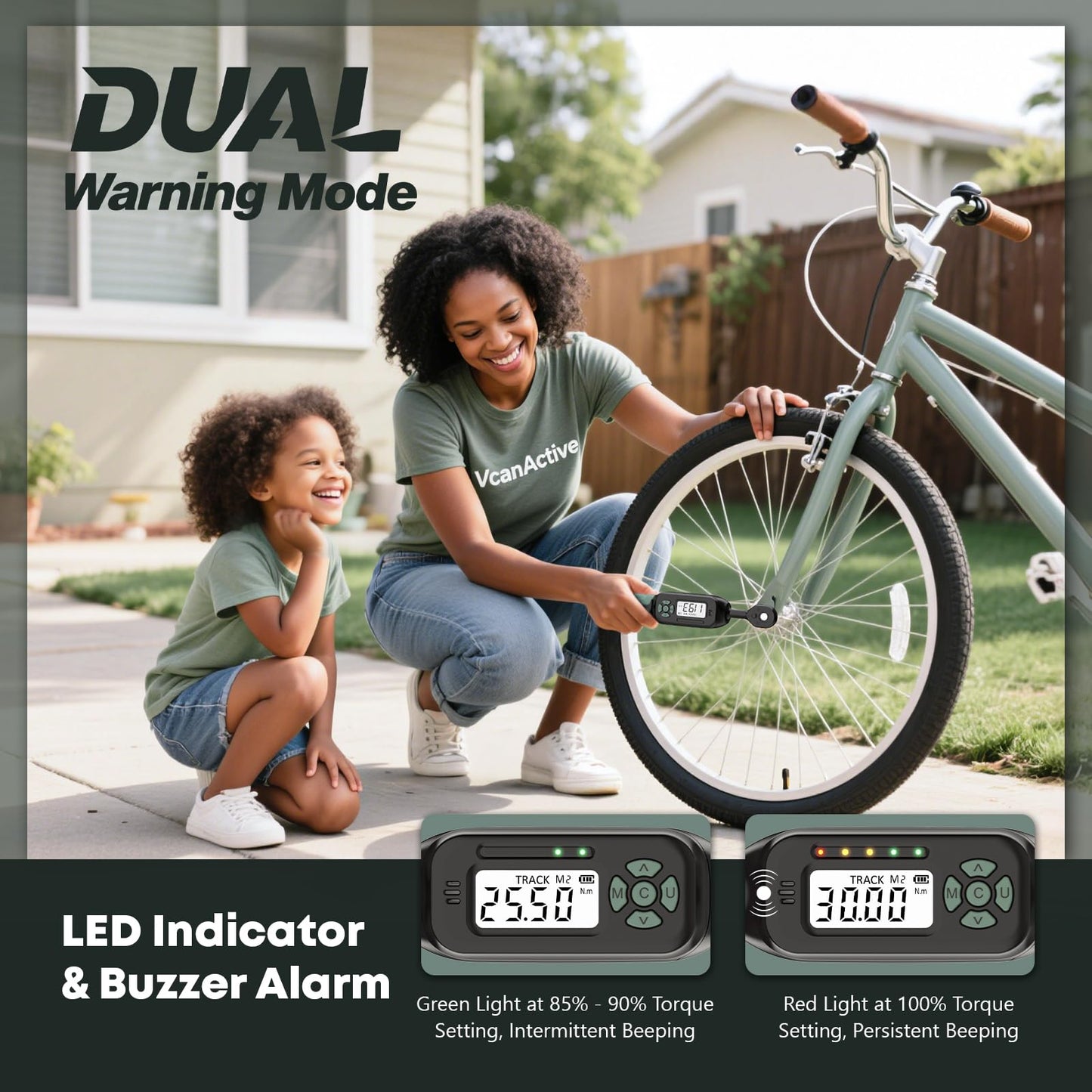 1/4 Torque Wrench Digital(1.1-22.2Ft.Lb) ±2 % Accuracy Digital Torque Wrench 1/4 Drive with Buzzer and LED Flash Track Mode Inch Pound Torque Wrench Set with Bits & Sockets for Bike Moto Gunsmithing