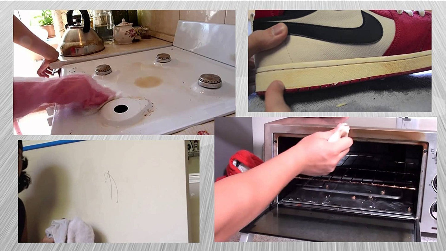 100 Pack Extra Thick Magic Cleaning Sponges - Eraser Sponge for All Surfaces - Double Thickness - Kitchen-Bathroom-Furniture-Leather-Car-Steel - Just Add Water - Melamine - Universal Cleaner